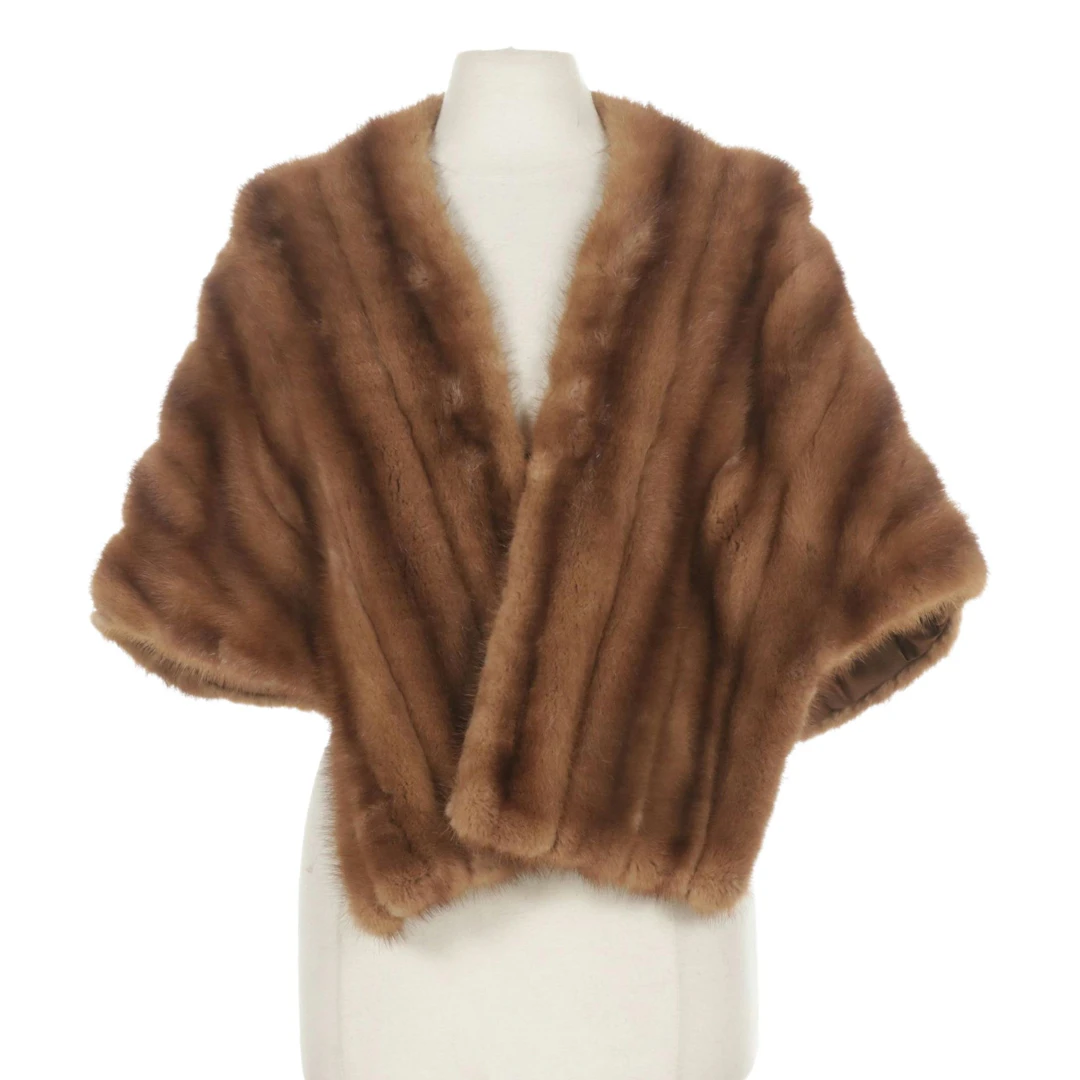 Mink Fur Shawl Stole, Mid-Late 20th C.