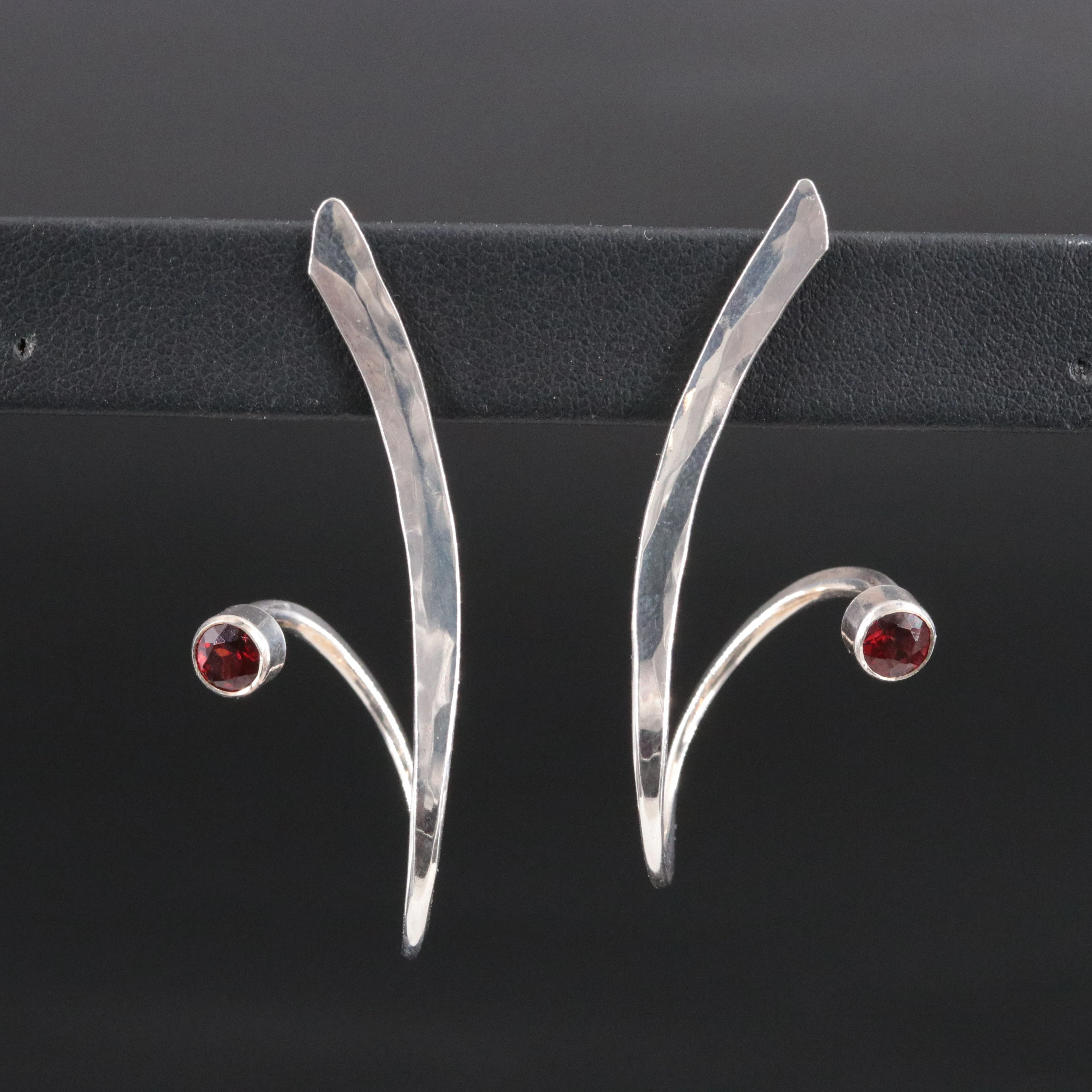 Peter James Sterling Garnet Earrings