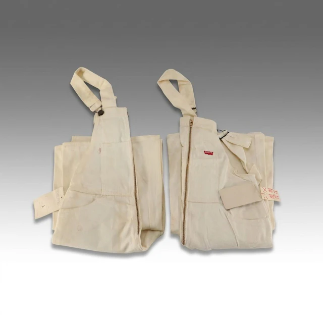 Vintage Deadstock Women's Levi's White Tab Zip-Front Bib Overalls