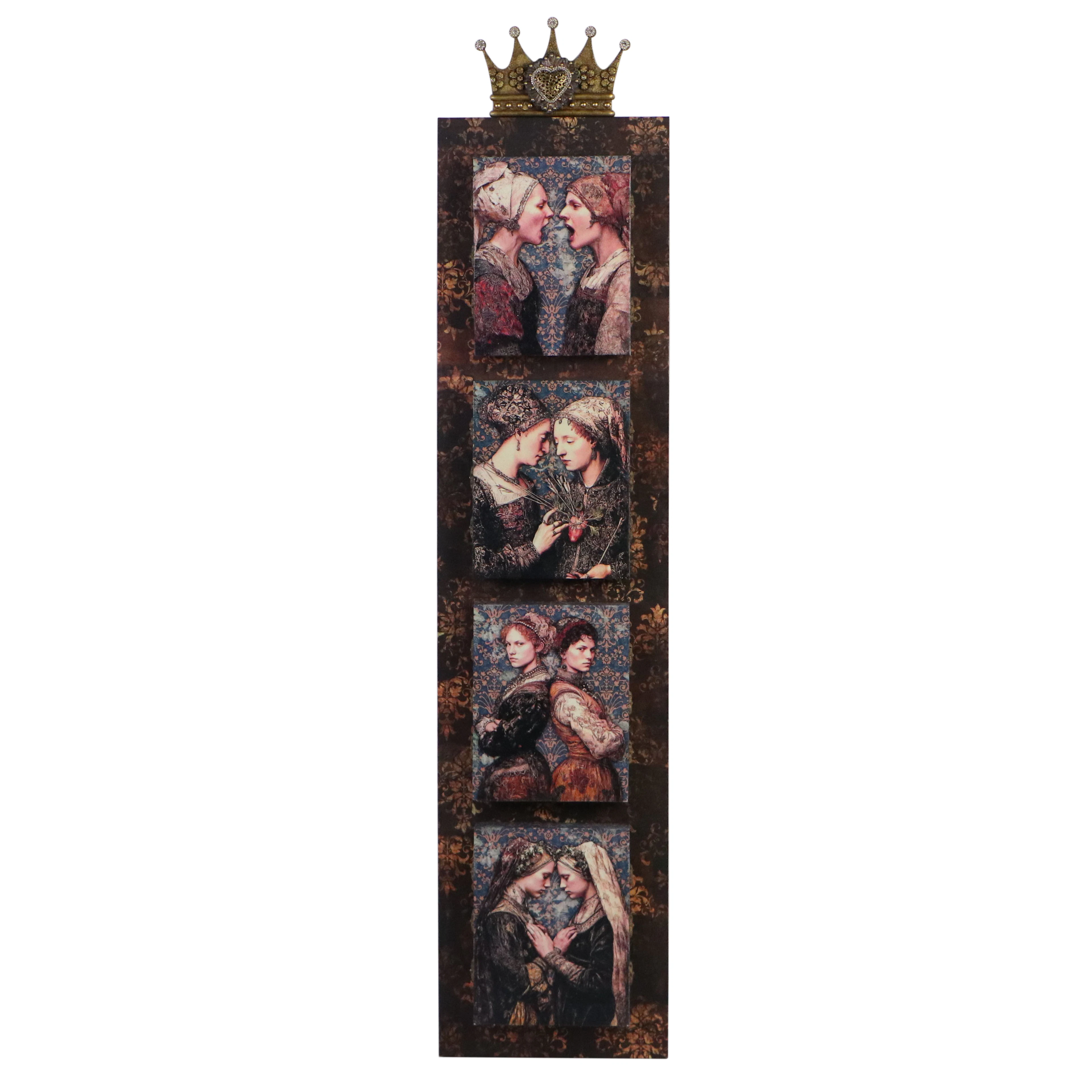 Deborah Kovacs-Sturdevant Mixed Media Collage of Renaissance Women