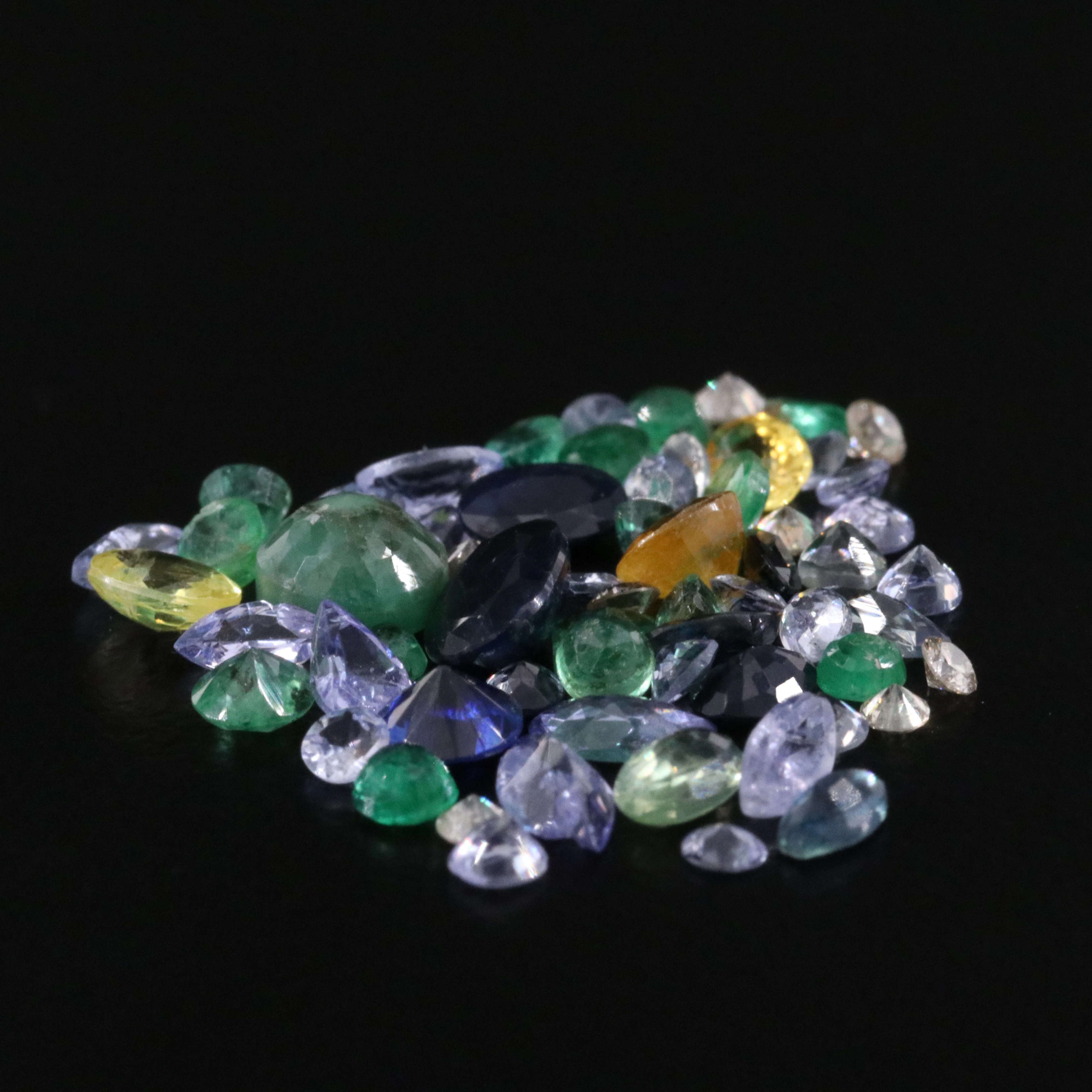 Loose 6.52 CTW Gemstone Lot Including Emerald, Sapphire and Diamond