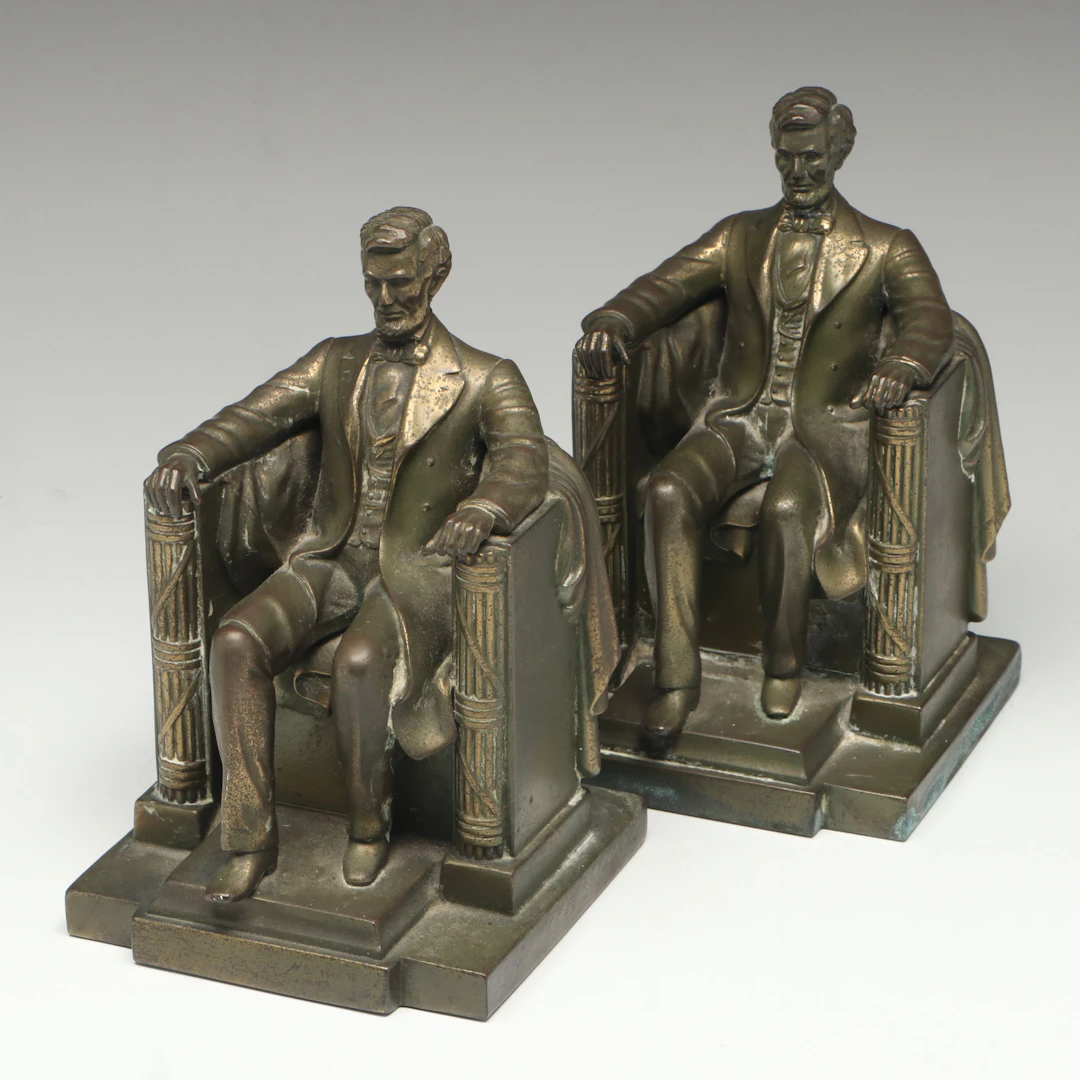 Jennings Bros. Abraham Lincoln Cast Metal Bookends