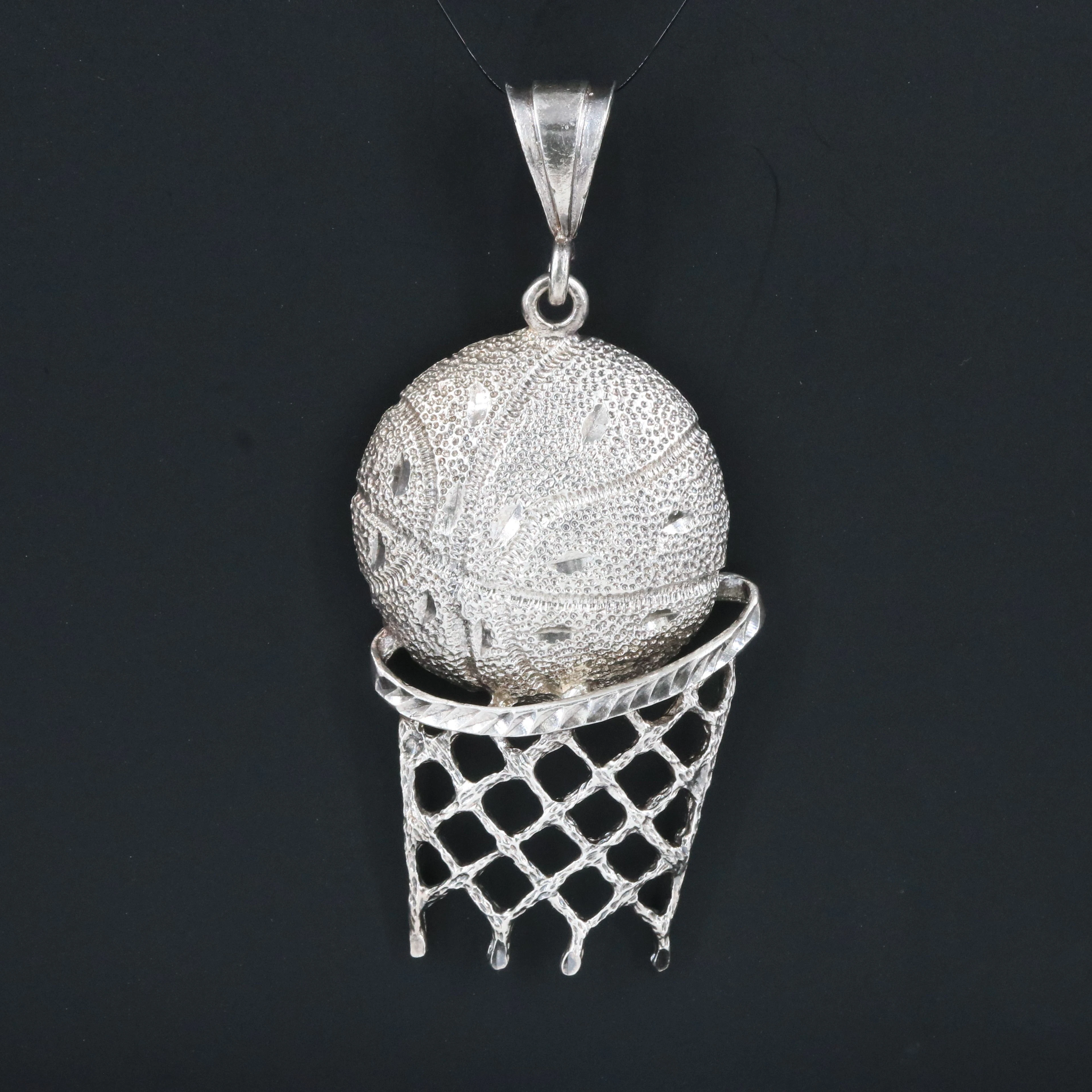 Sterling Basketball Hoop Pendant