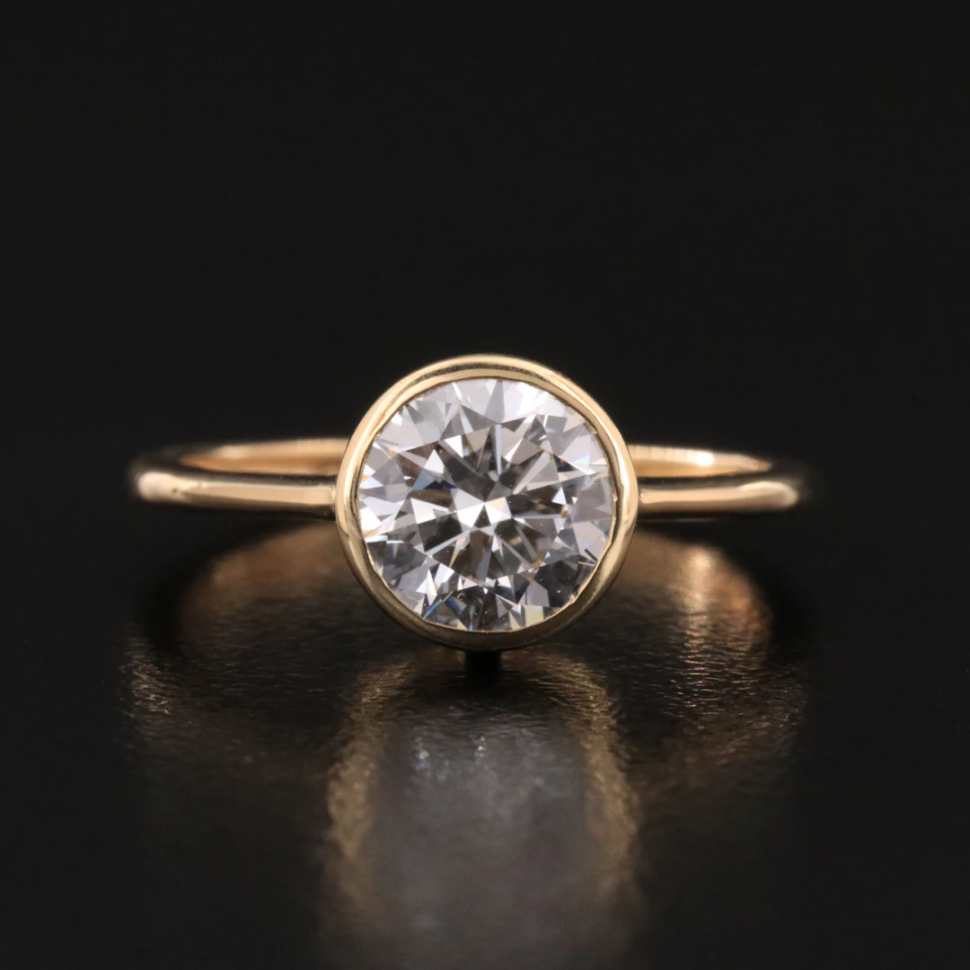 14K 1.44 CT Lab Grown Diamond Solitaire Ring with IGI Report