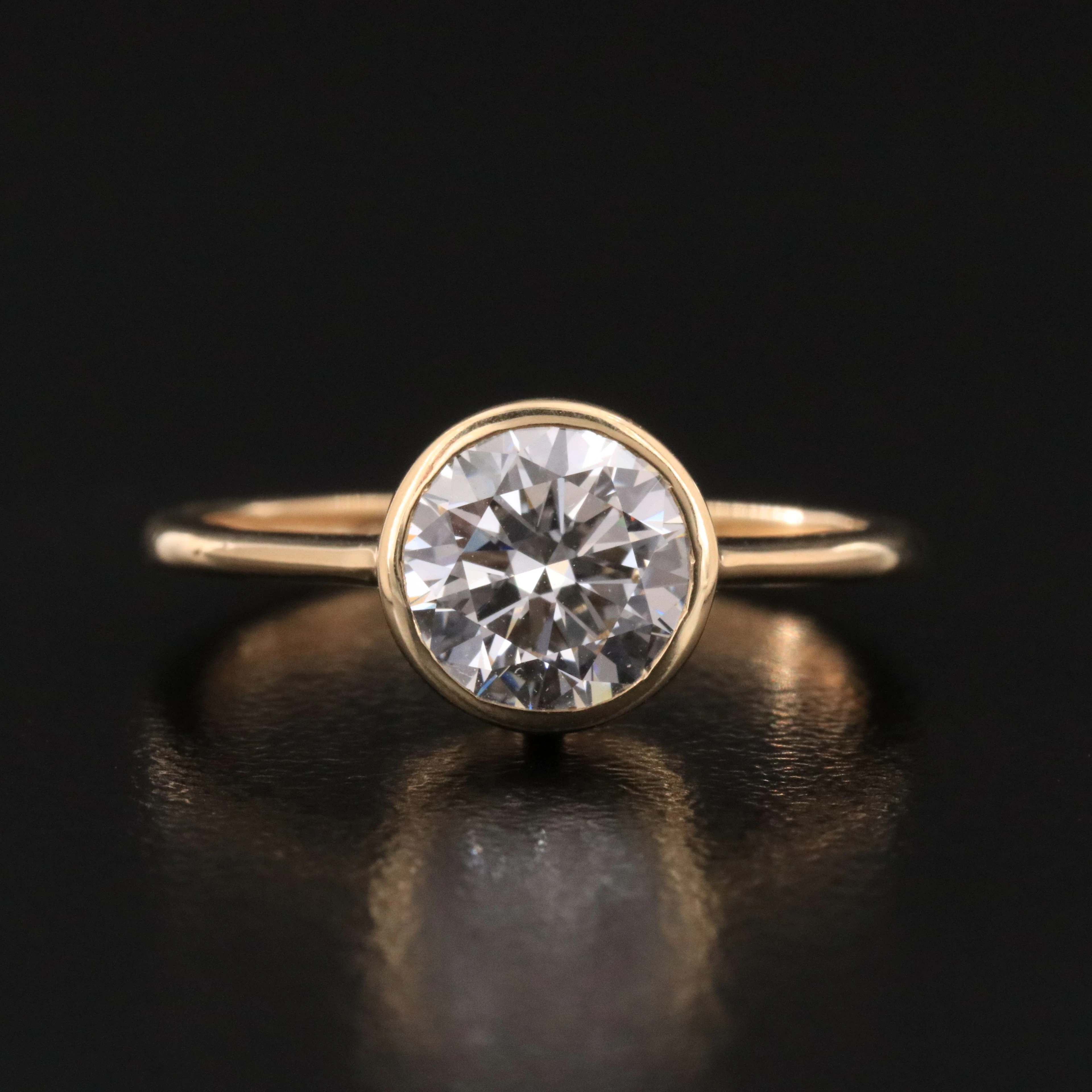 14K 1.44 CT Lab Grown Diamond Solitaire Ring with IGI Report
