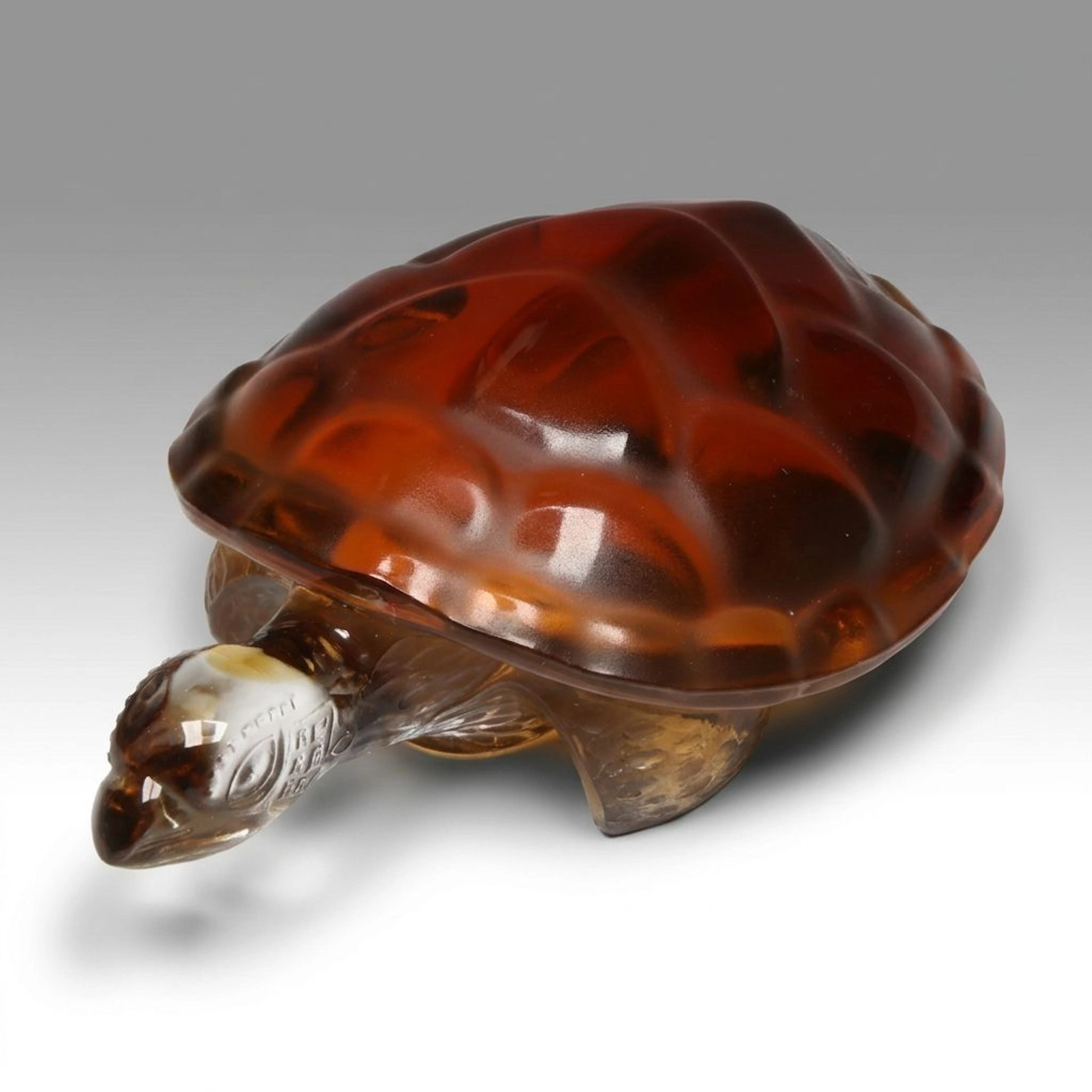 Lalique "Caroline Turtle" Amber and Clear Crystal Figurine