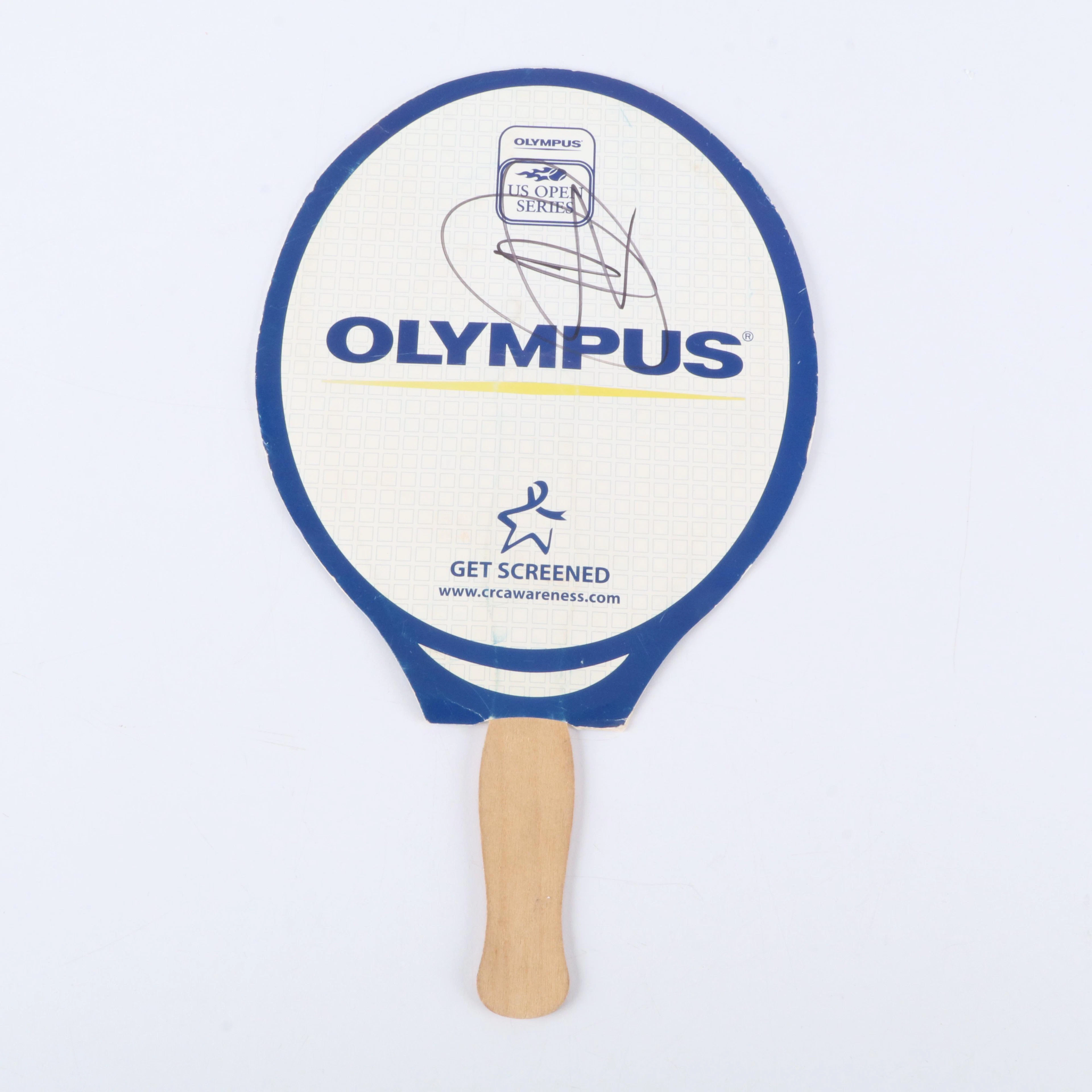 Novak Djokovic Signed Olympus US Open Tennis Fan