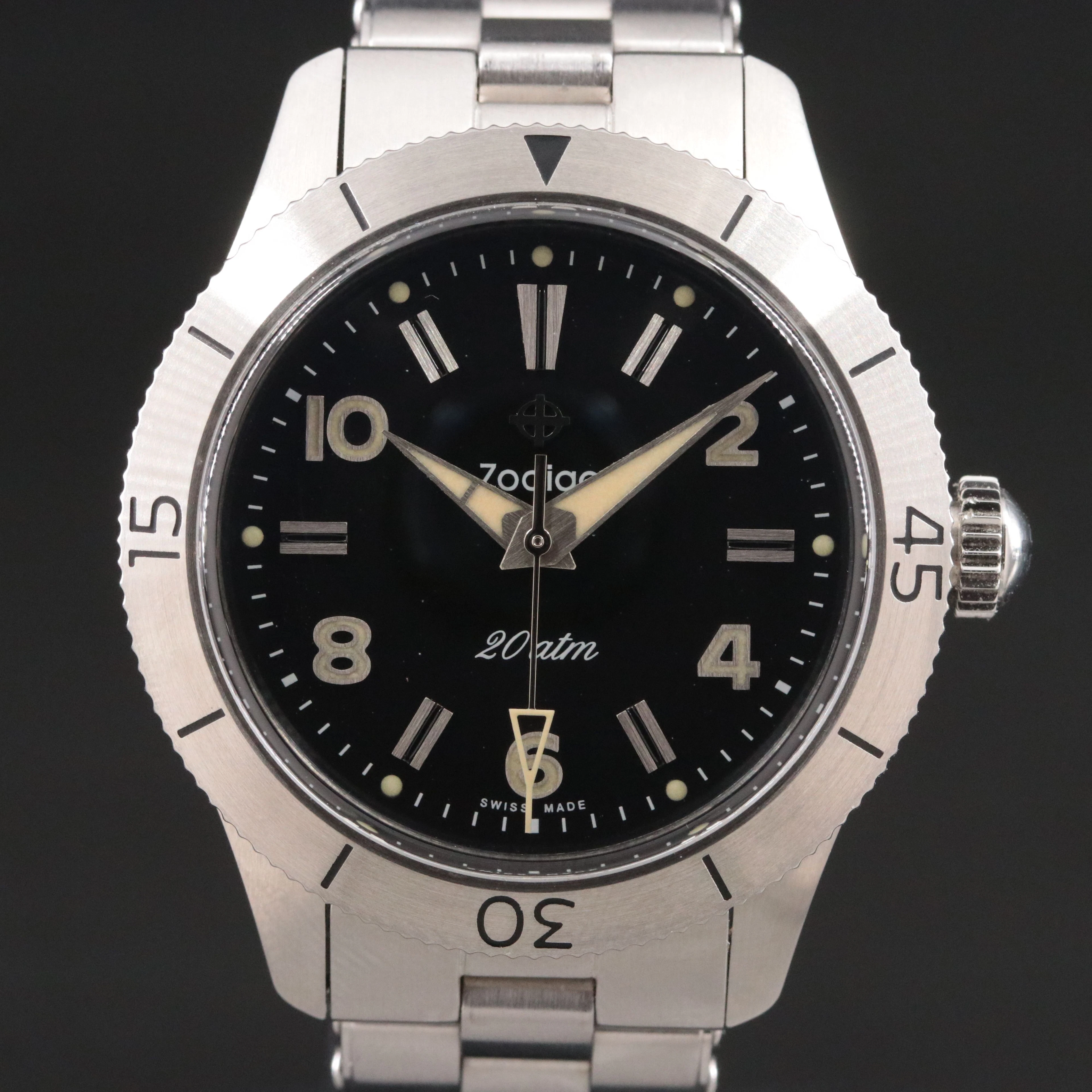 Zodiac Super Sea Wolf Ref. 691 Reissue 36mm Steel Watch