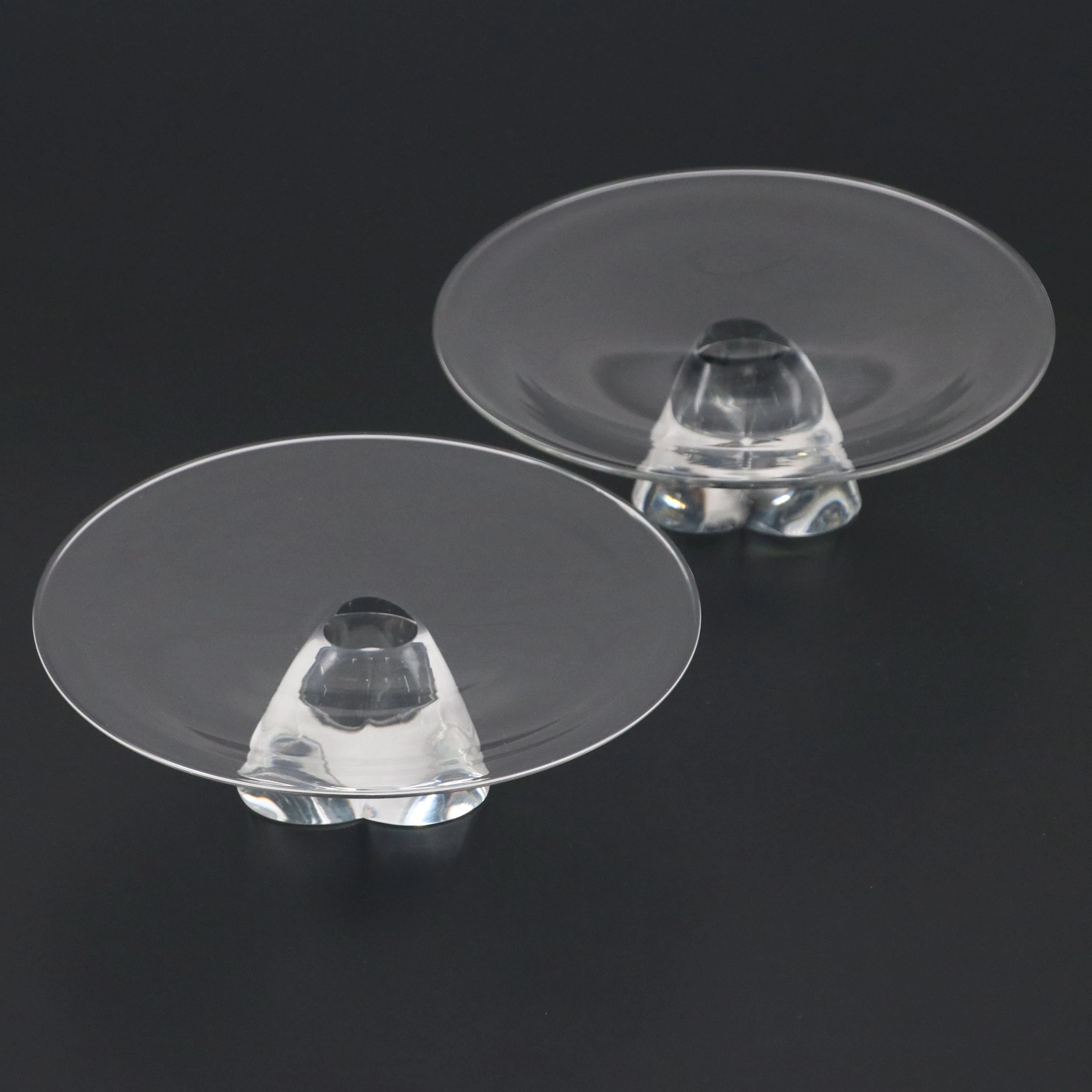 Pair of Steuben Art Glass Pedestals, Mid to Late 20th Century