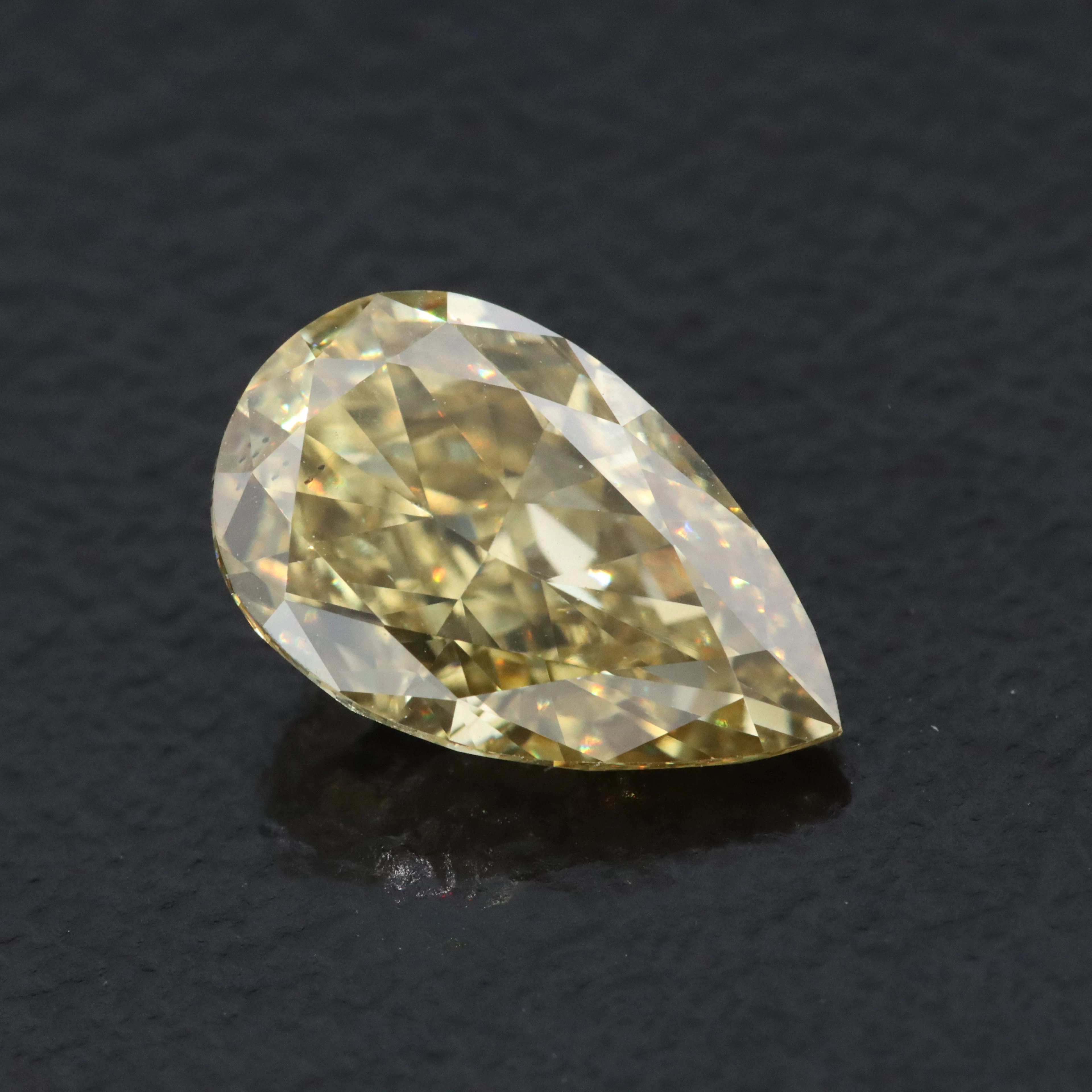 Loose 2.02 CT Lab Grown Fancy Vivid Yellow Diamond