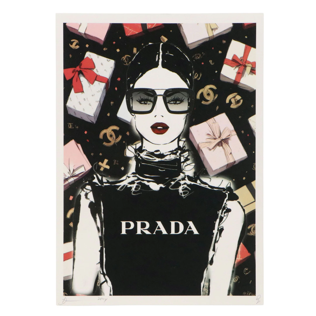 Death NYC Pop Art Graphic Print Homage to Chanel x Prada, 2024