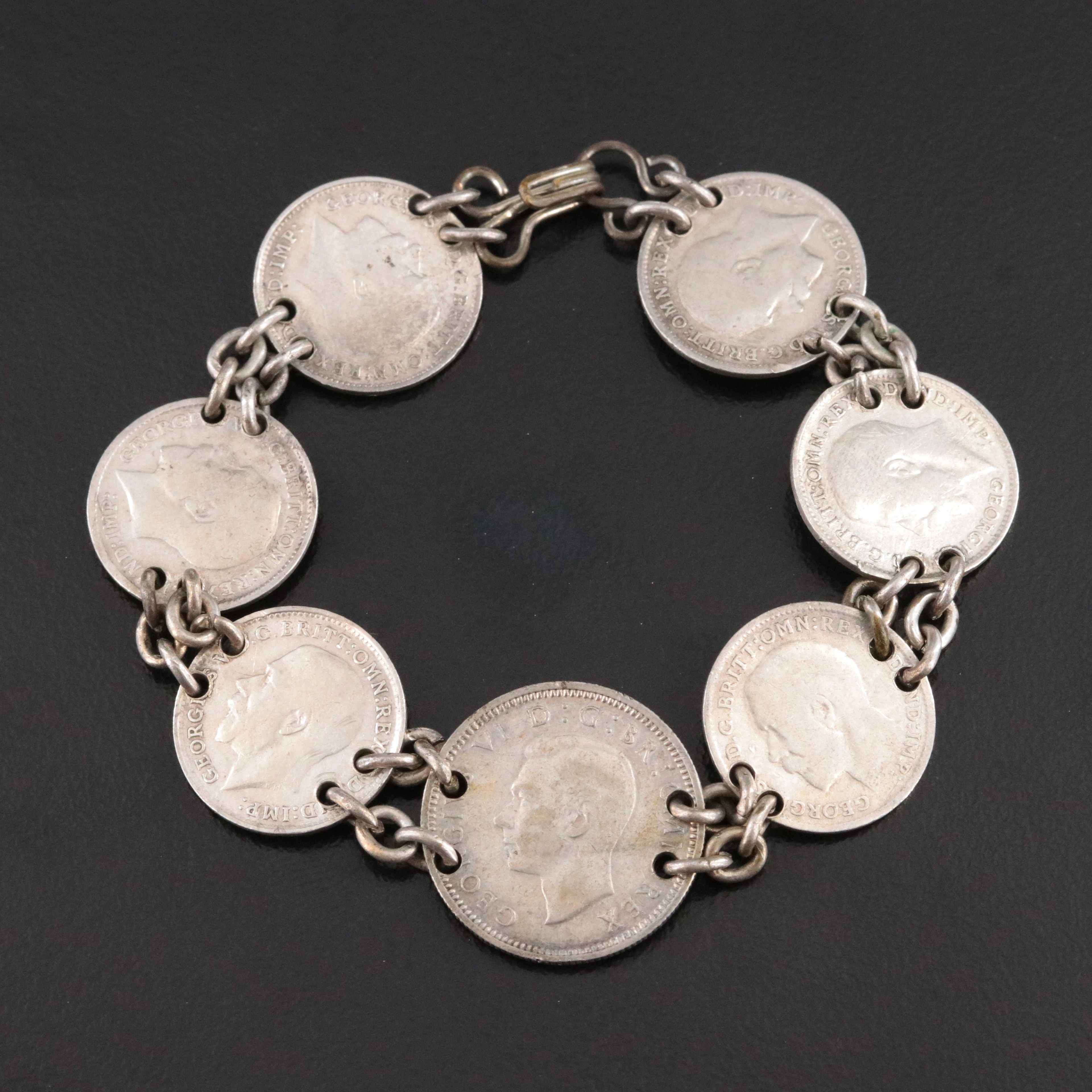 Australian Six Pence and Three Pence Australian Coin Bracelet