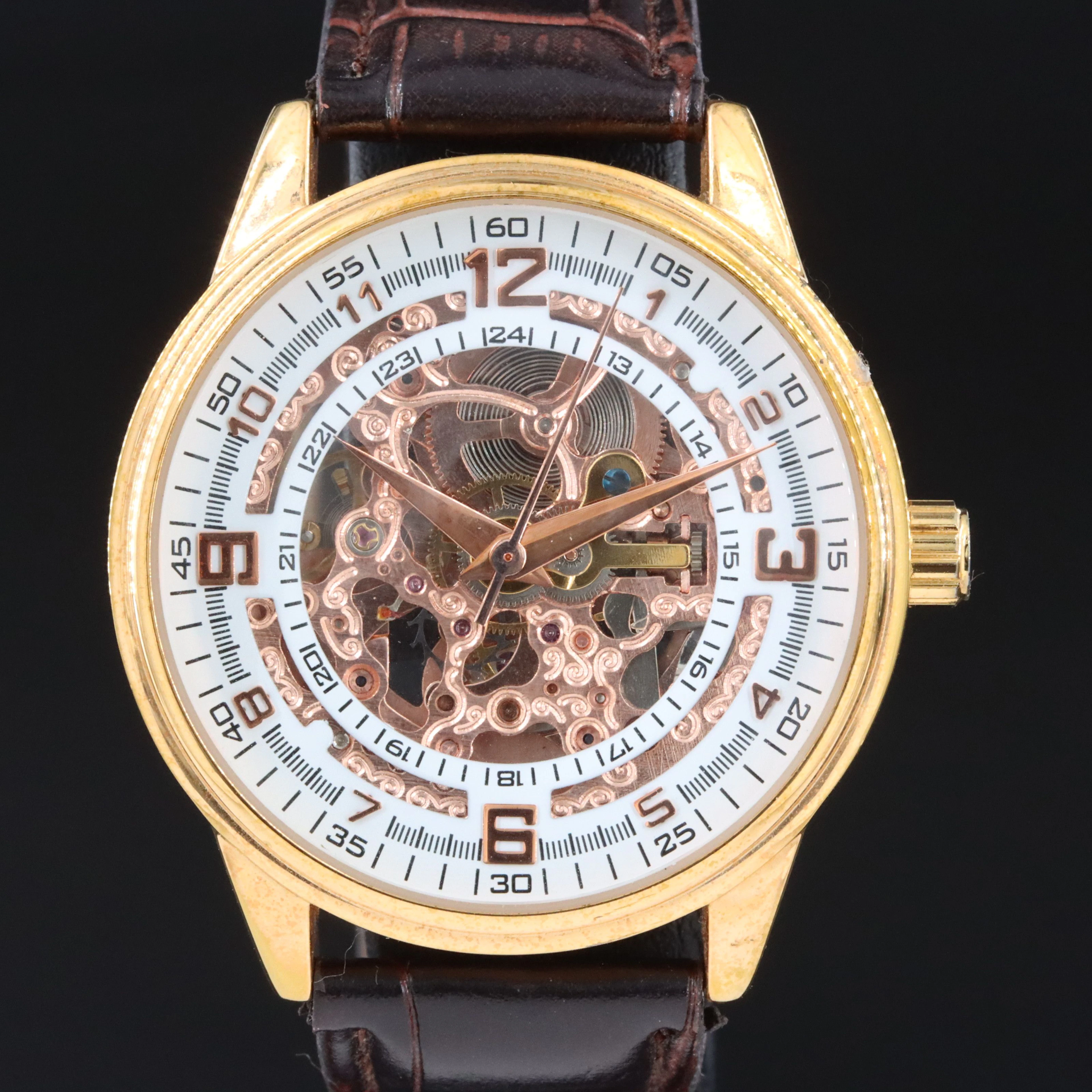 Akribos XXIV Skeletonized Automatic Watch