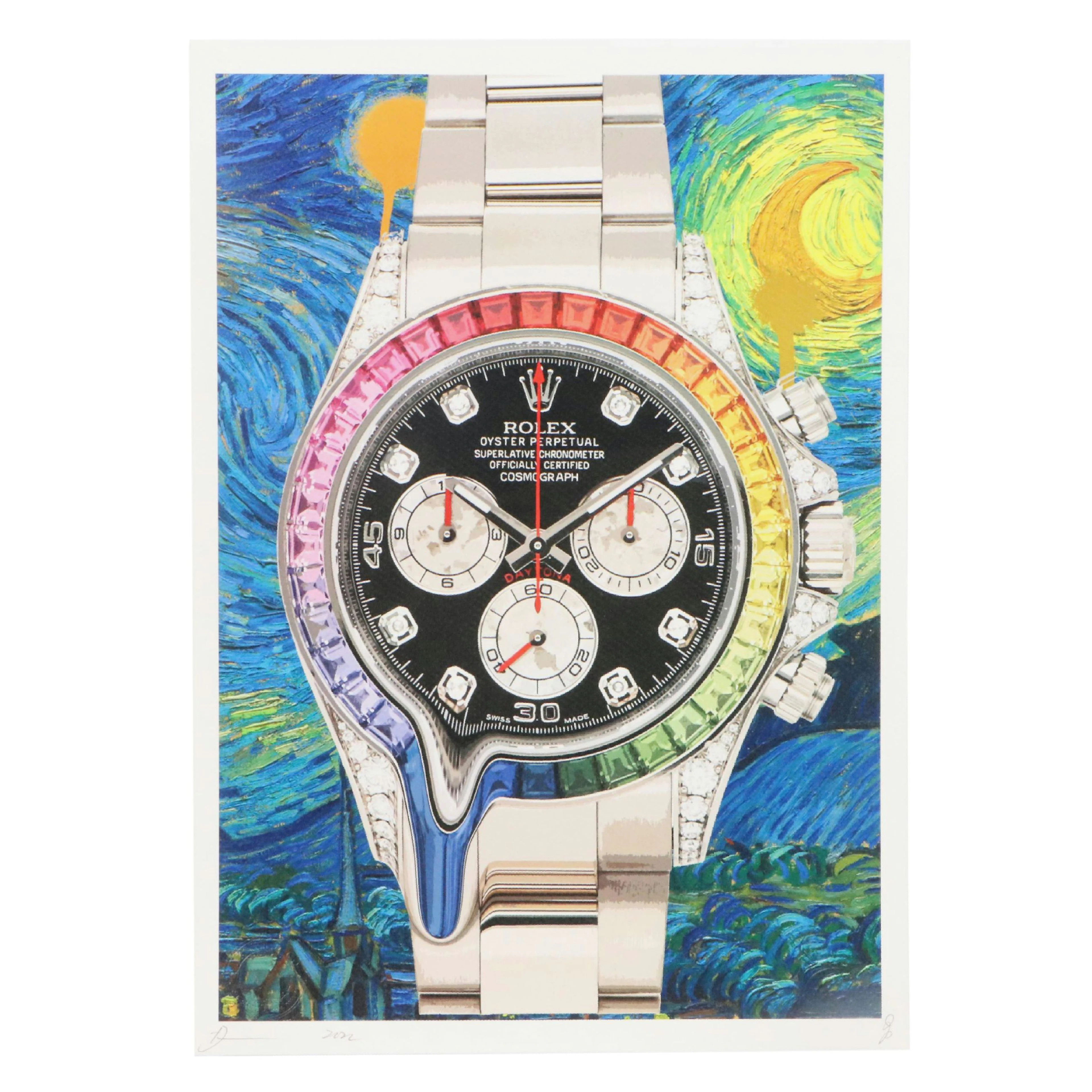 Death NYC Pop Art Digital Graphic Print Homage to Rolex x Van Gogh, 2022
