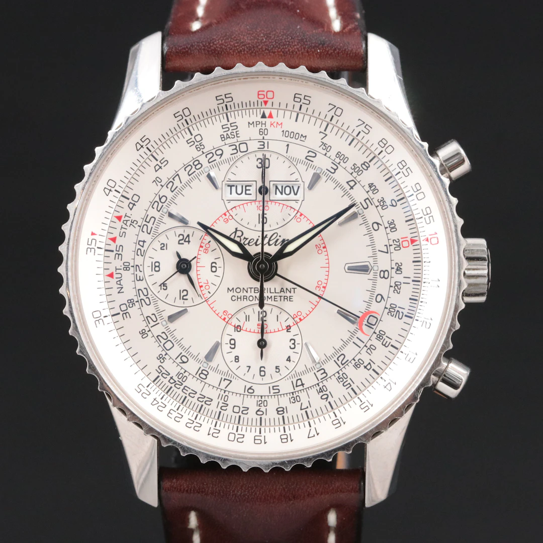 2007 Montbrillant Breitling Datora Stainless Steel Triple Calendar A21330 Watch