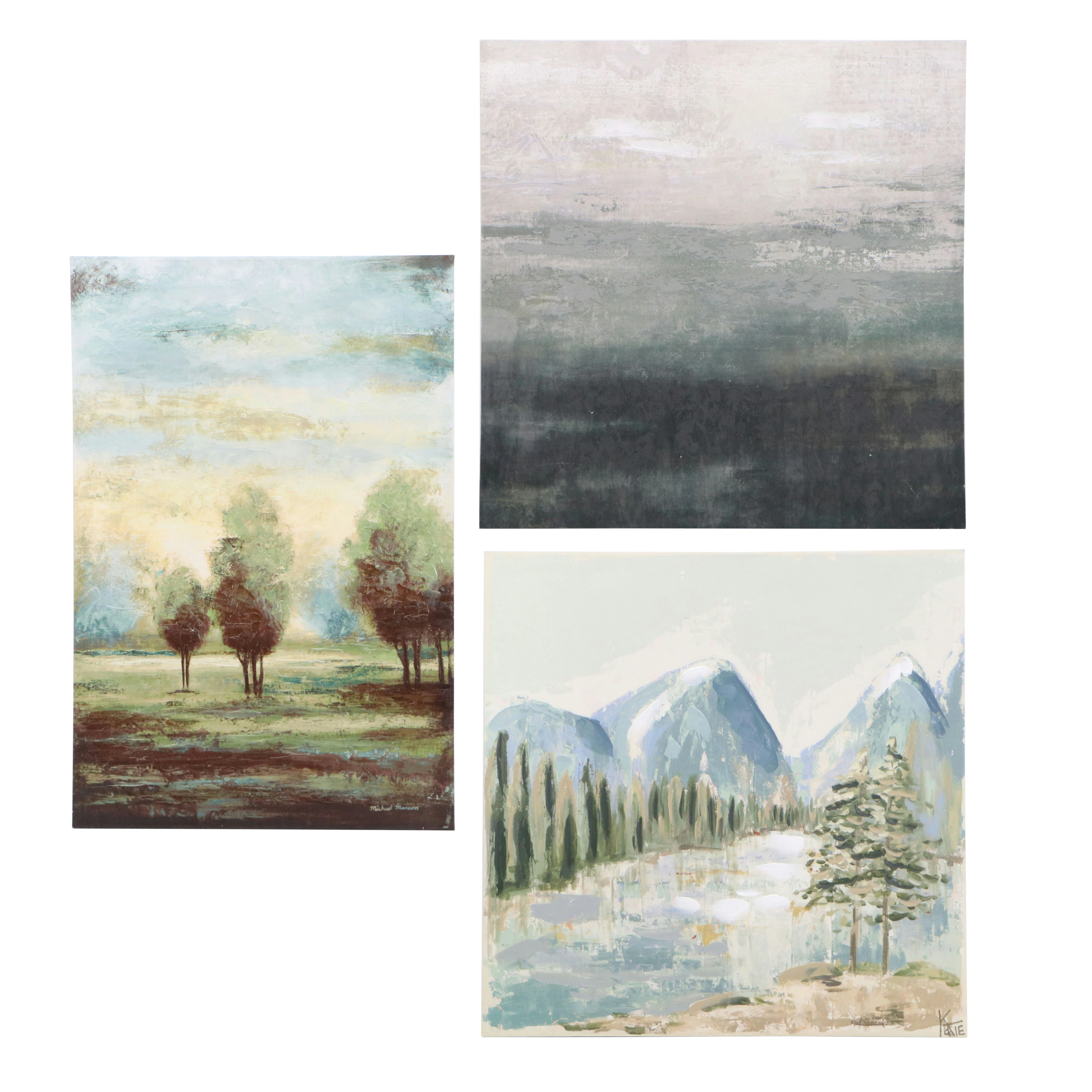 Digital Prints of Muted Impressionistic Landscapes, 21st Century