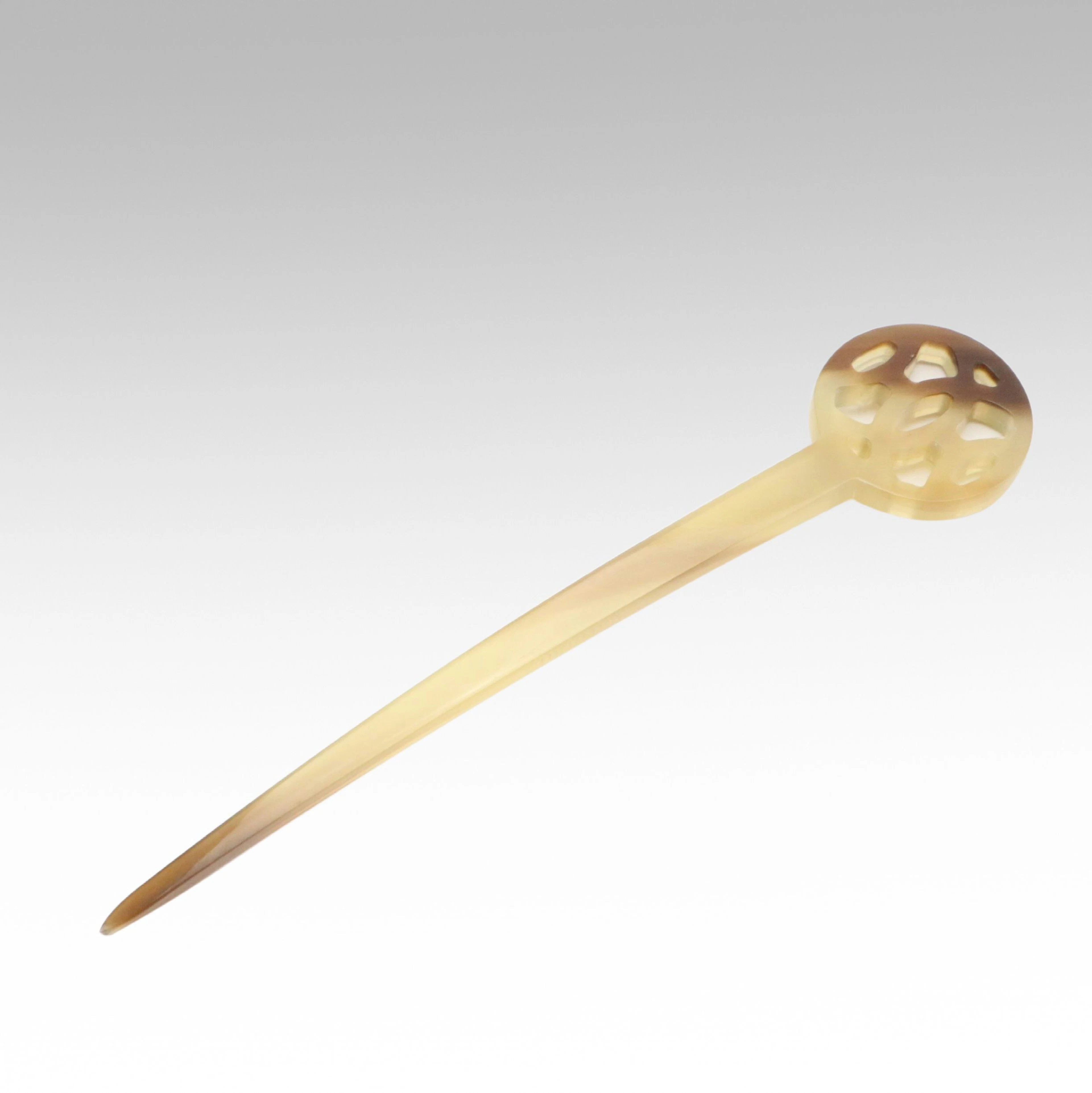 Hermès Kanzashi Hair Accessory in Water Buffalo Horn with Box