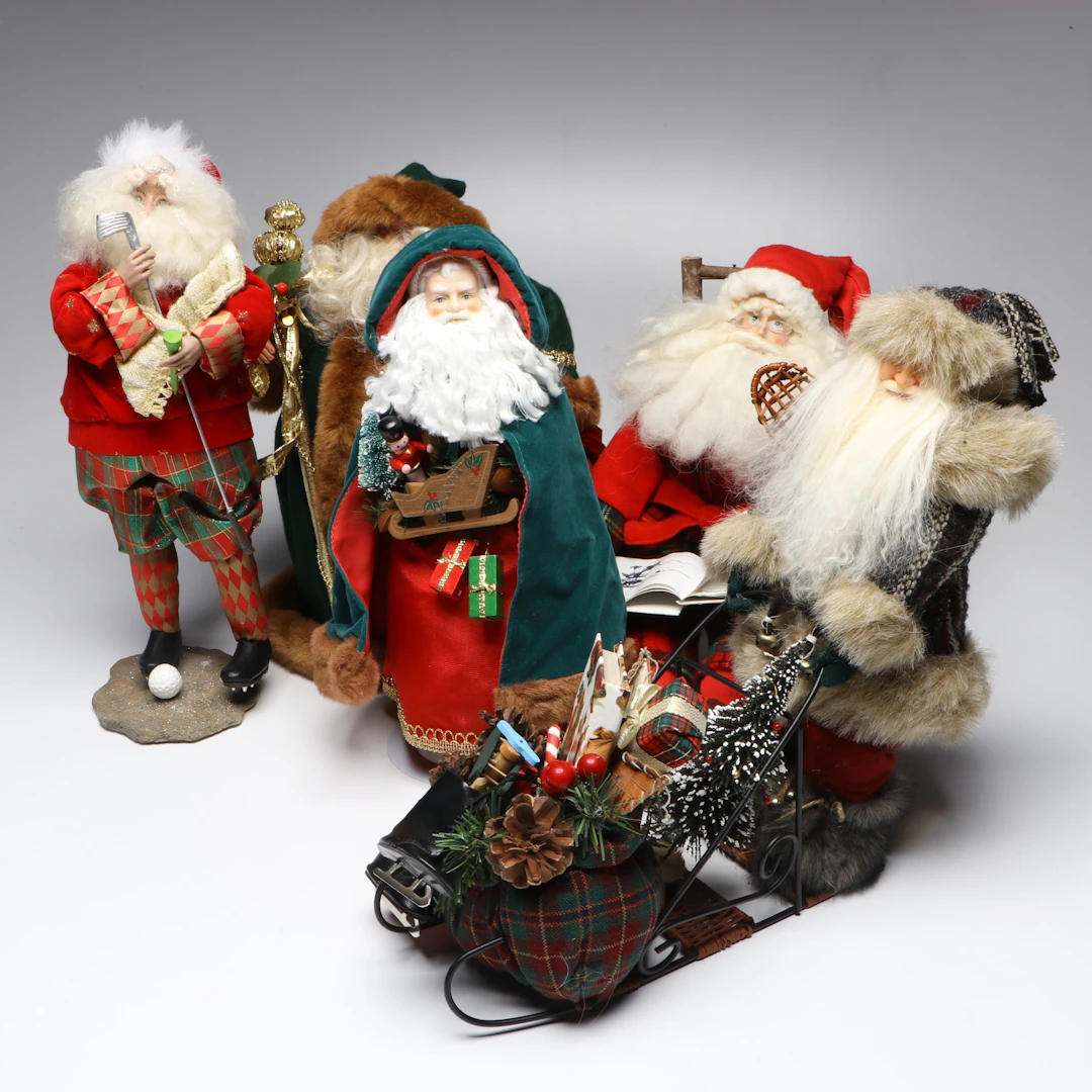 Mark Roberts Collection Golfer Santa and More Santa Claus Figurines