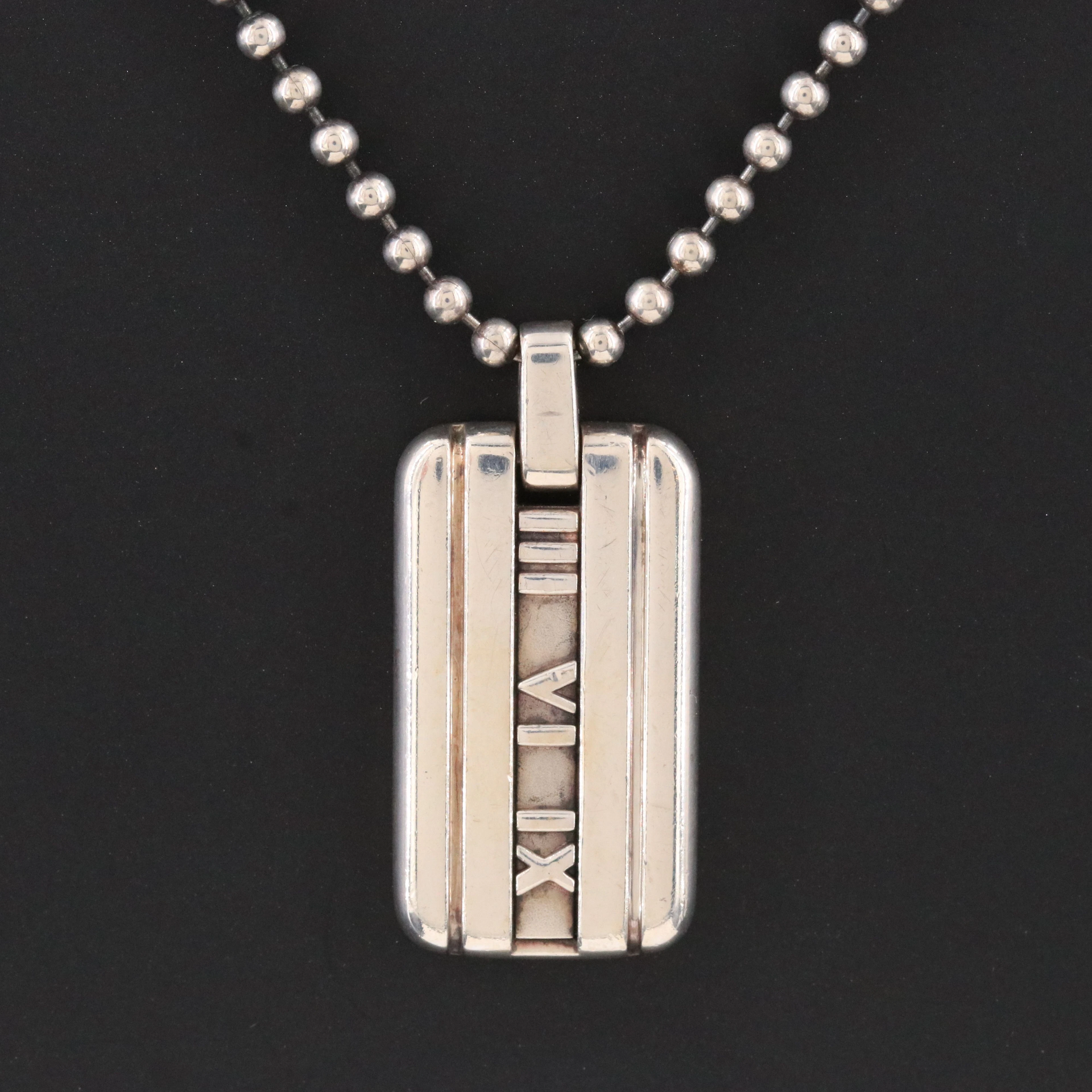 Tiffany & Co. Atlas Sterling Dog Tag Necklace