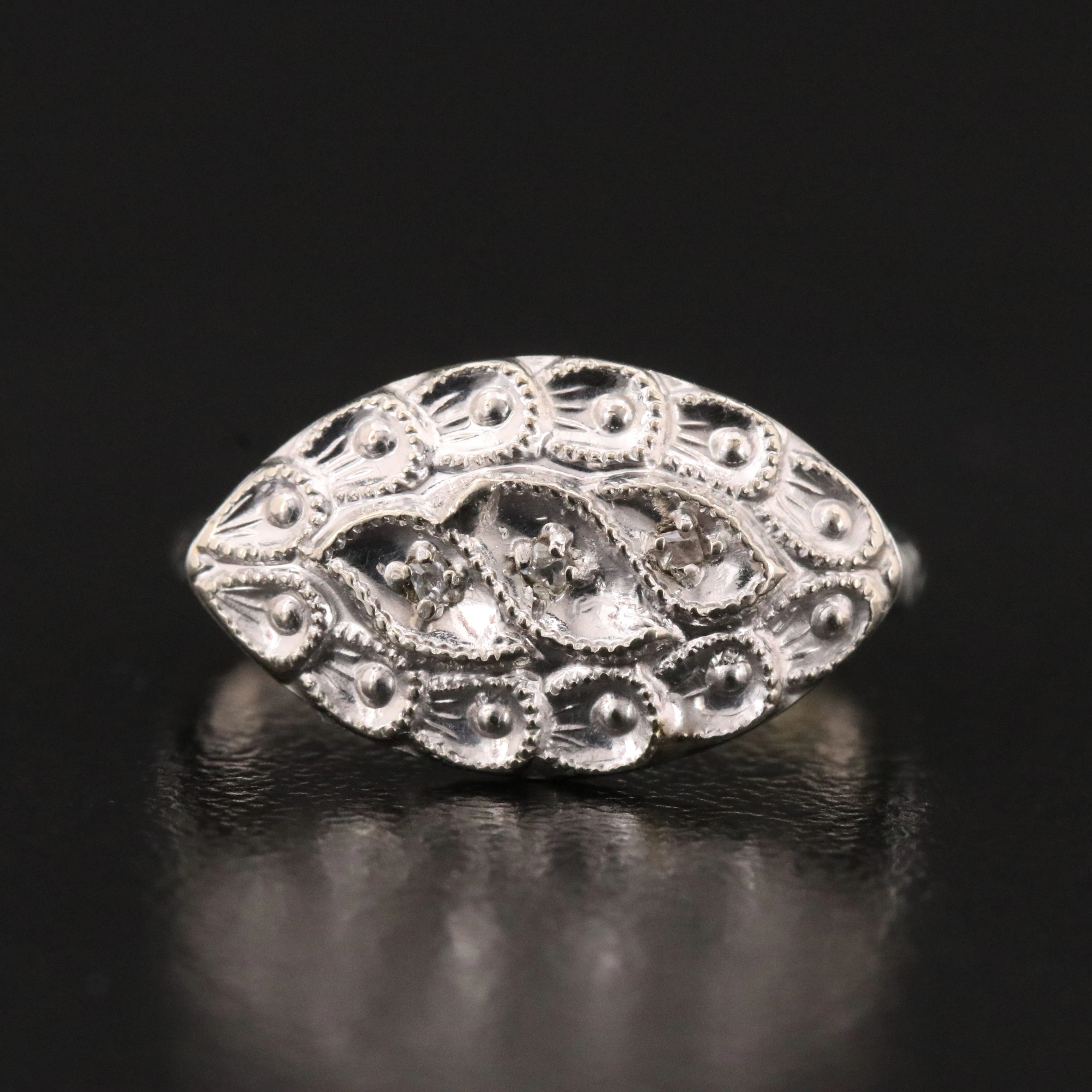 Vintage 10K 0.02 CTW Diamond Ring