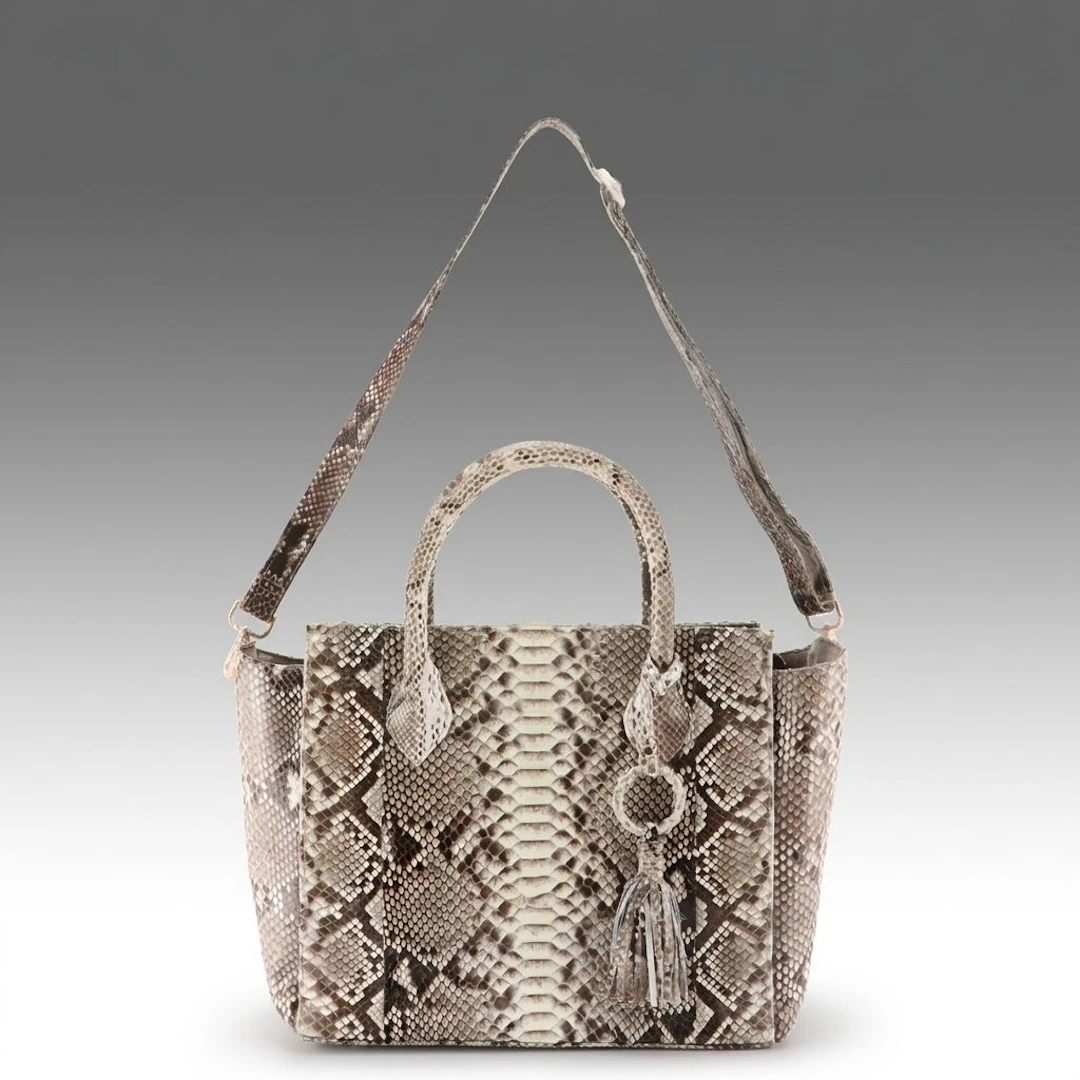 Grand Pelle Python Skin Two-Way Tote Bag