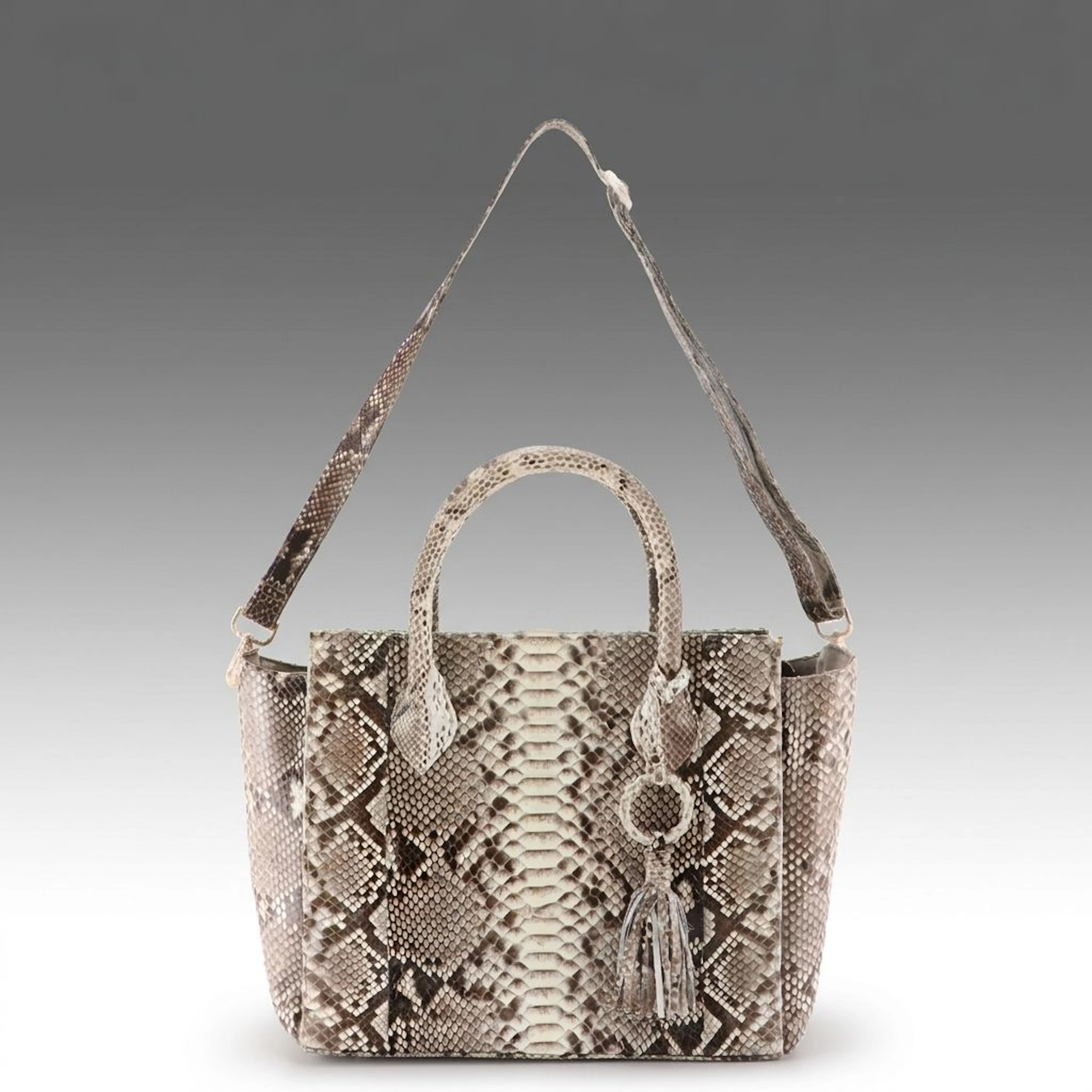 Grand Pelle Python Skin Two-Way Tote Bag