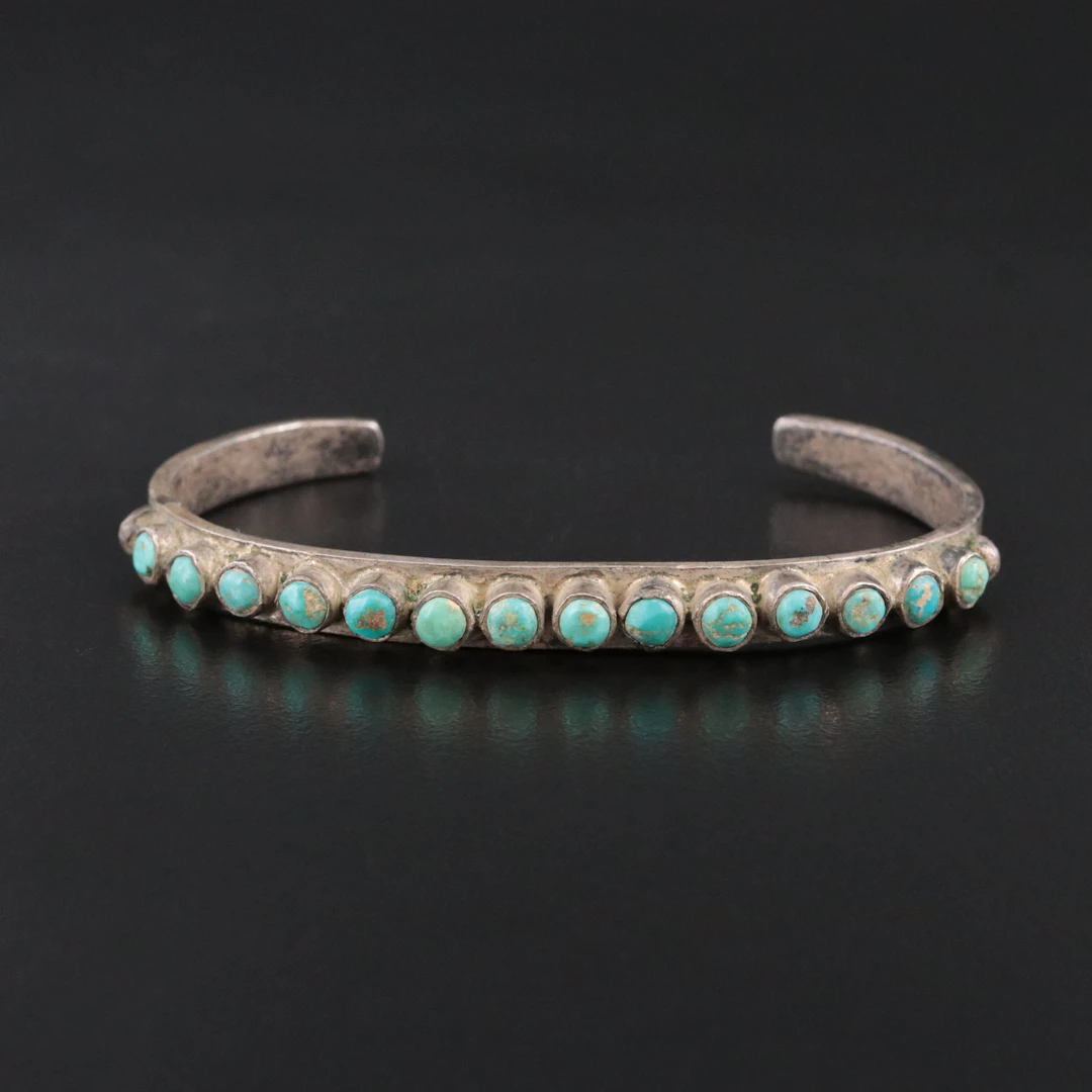 Vintage Western Sterling Turquoise Bracelet