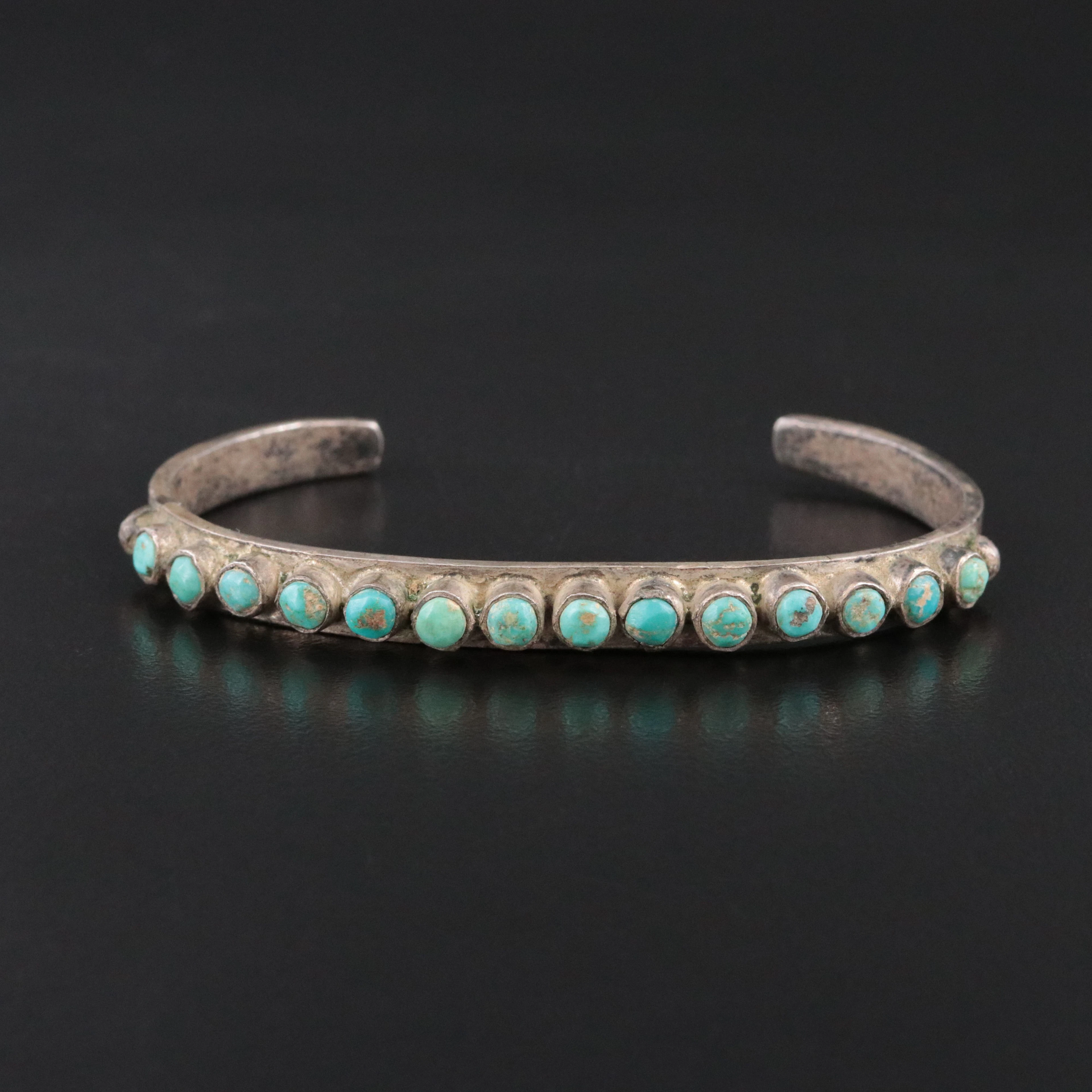Vintage Western Sterling Turquoise Bracelet