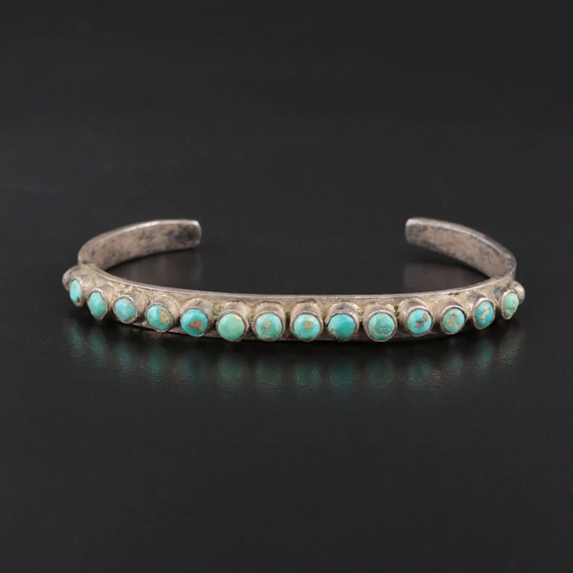 Vintage Western Sterling Turquoise Bracelet