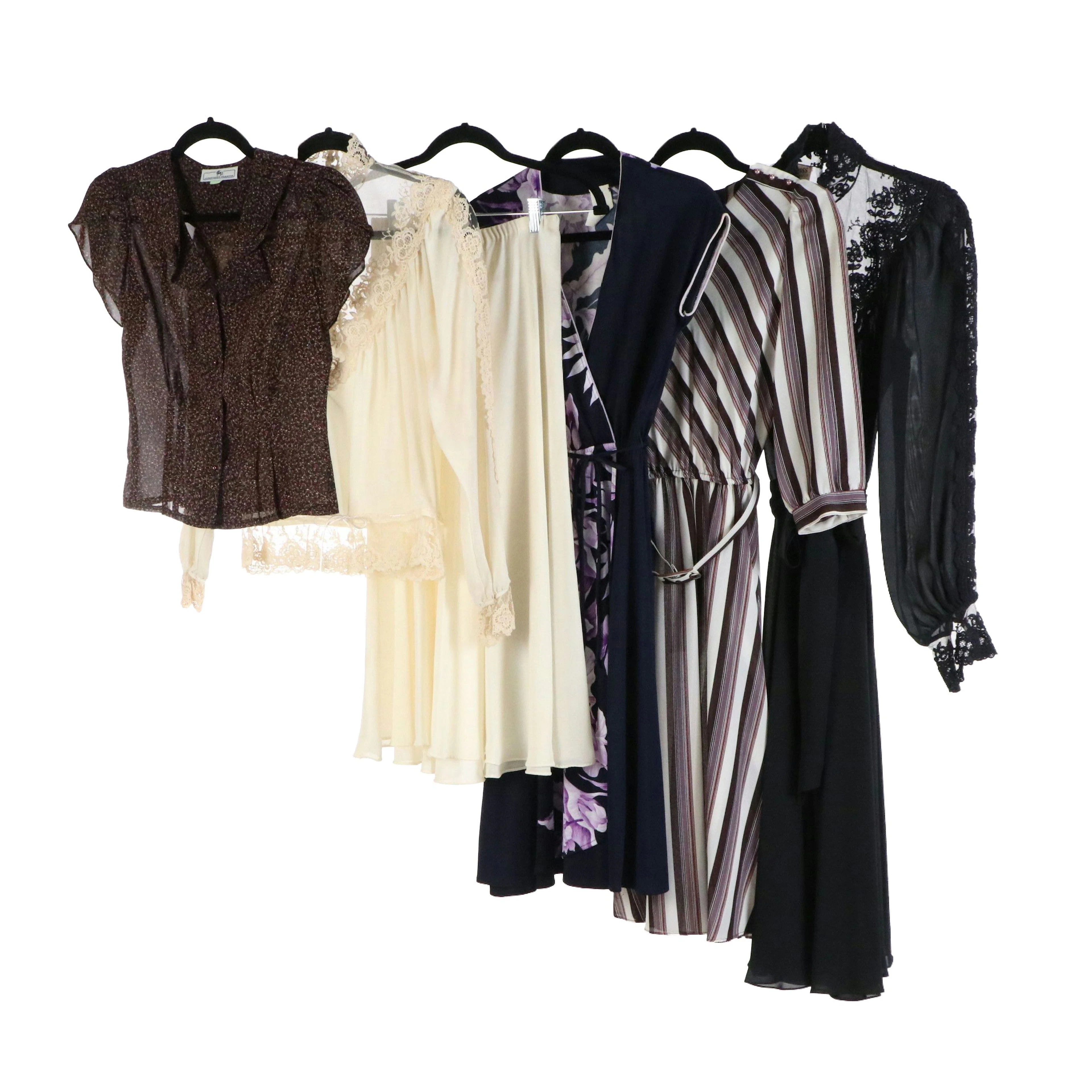 Jonathan Martin Vintage Floral Blouse and Striped Dress, Other Lace Dress & Set