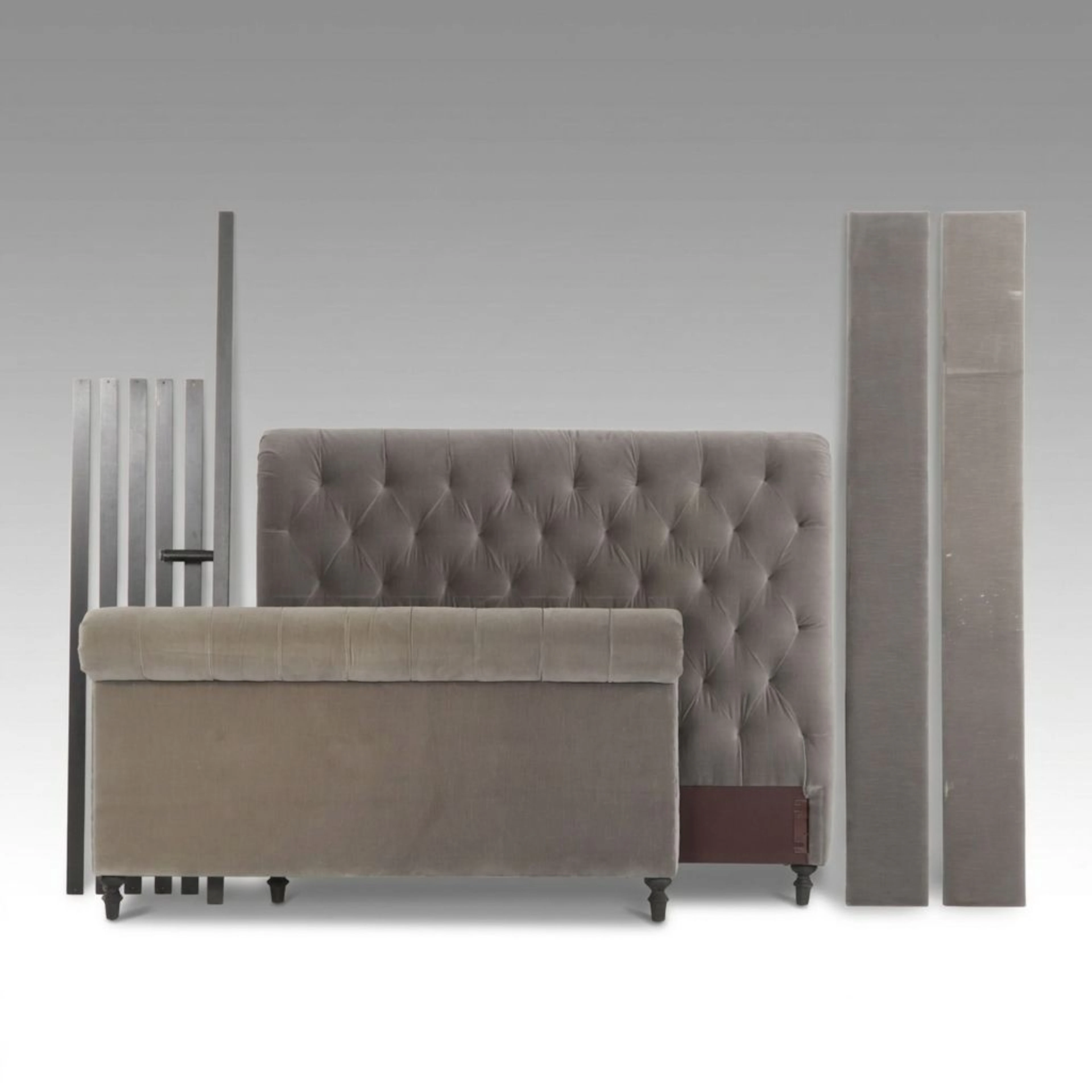 Restoration Hardware Button-Tufted Upholstered Queen-Size Bed Frame