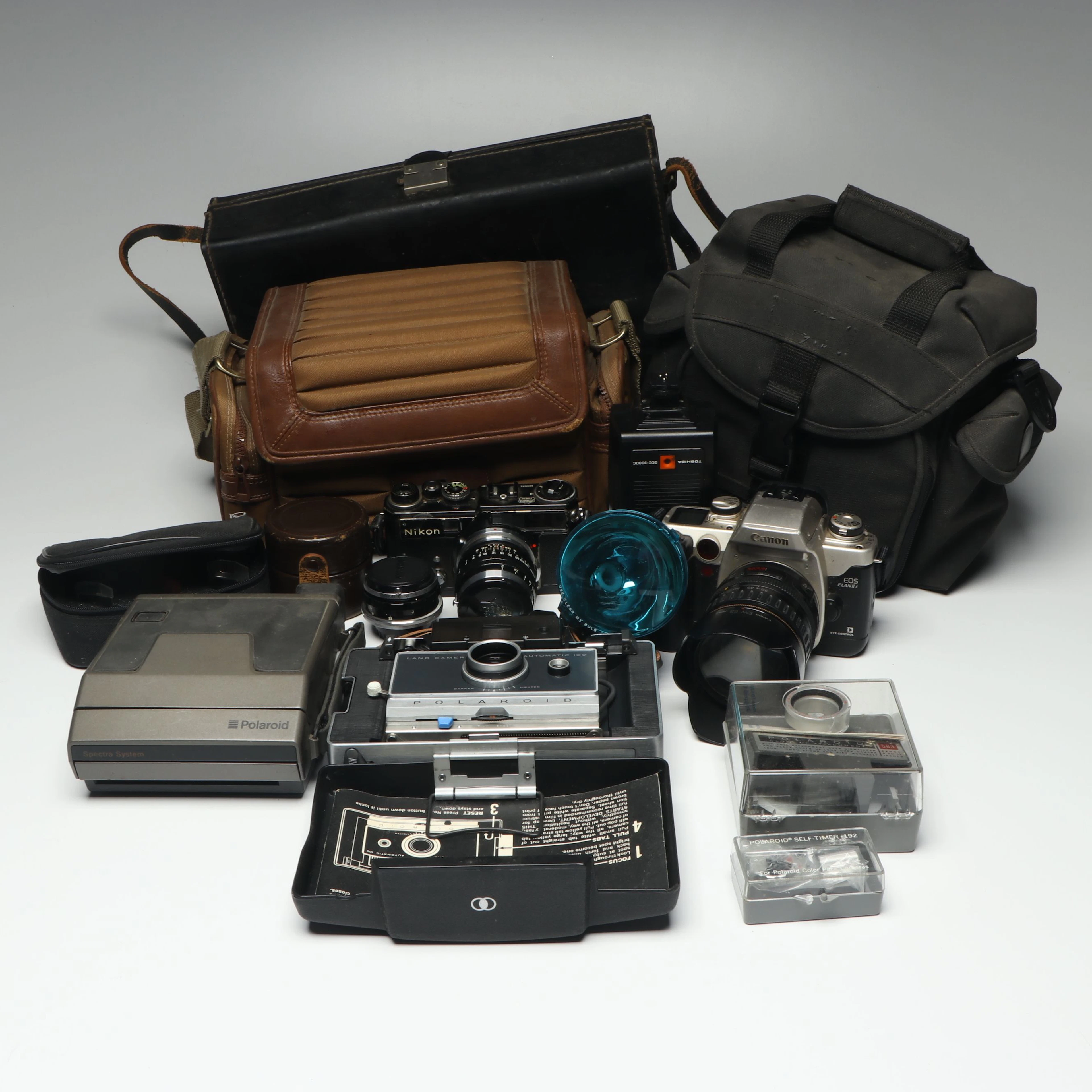 Nikon SP 35mm Rangefinder with More Film Cameras, Mid to Late 20th C.