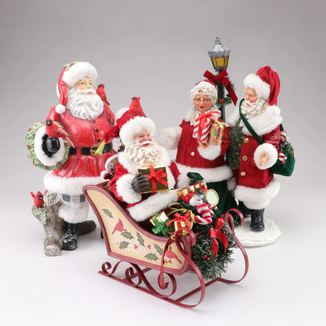 Possible Dreams and Other Christmas Figurines Including Santa and Mrs. Claus