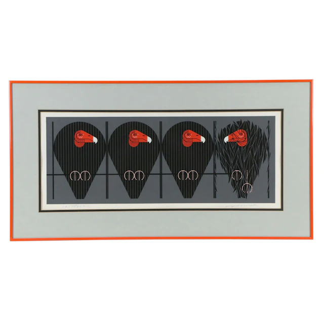 Charley Harper Modernist Serigraph "Buzz Off, You Turkey!," 1979