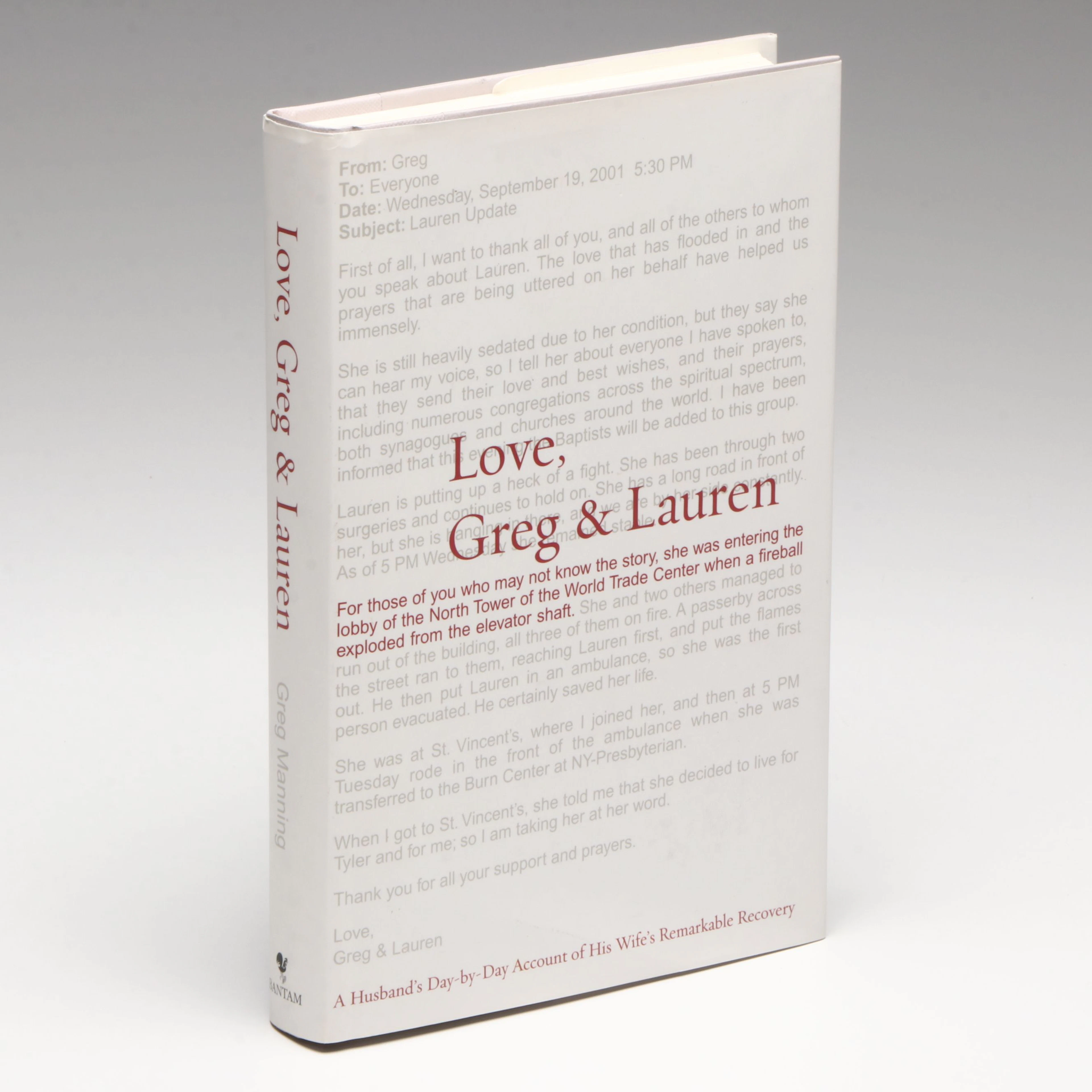 Signed First Printing "Love, Greg & Lauren" by Greg Manning, 2002