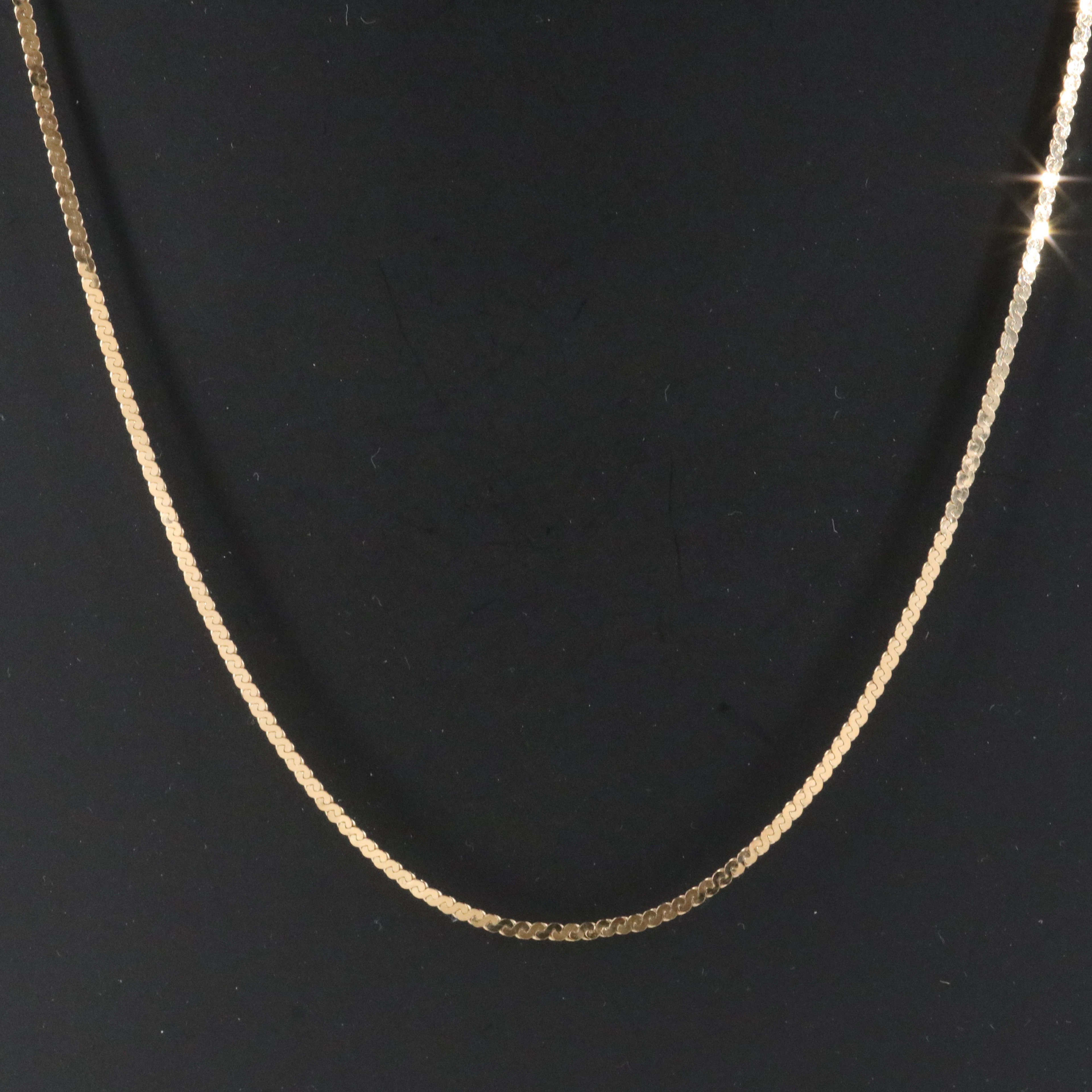 14K Serpentine Chain Necklace