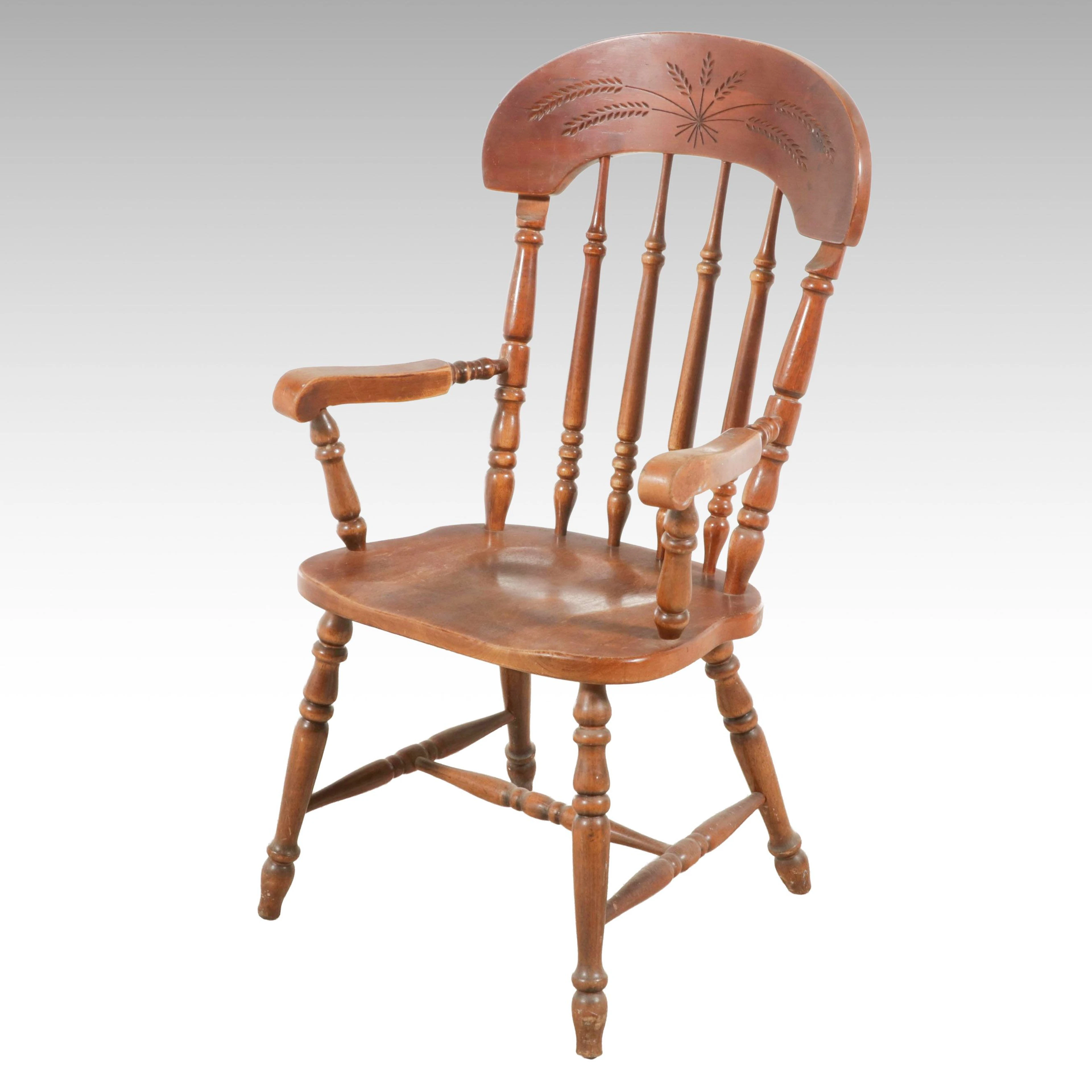 Colonial Revival Style Spindle-Back Windsor Armchair
