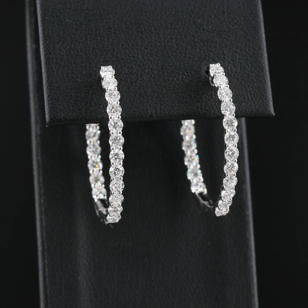 14K 1.47 CTW Lab Grown Diamond Inside-Out Hoop Earrings
