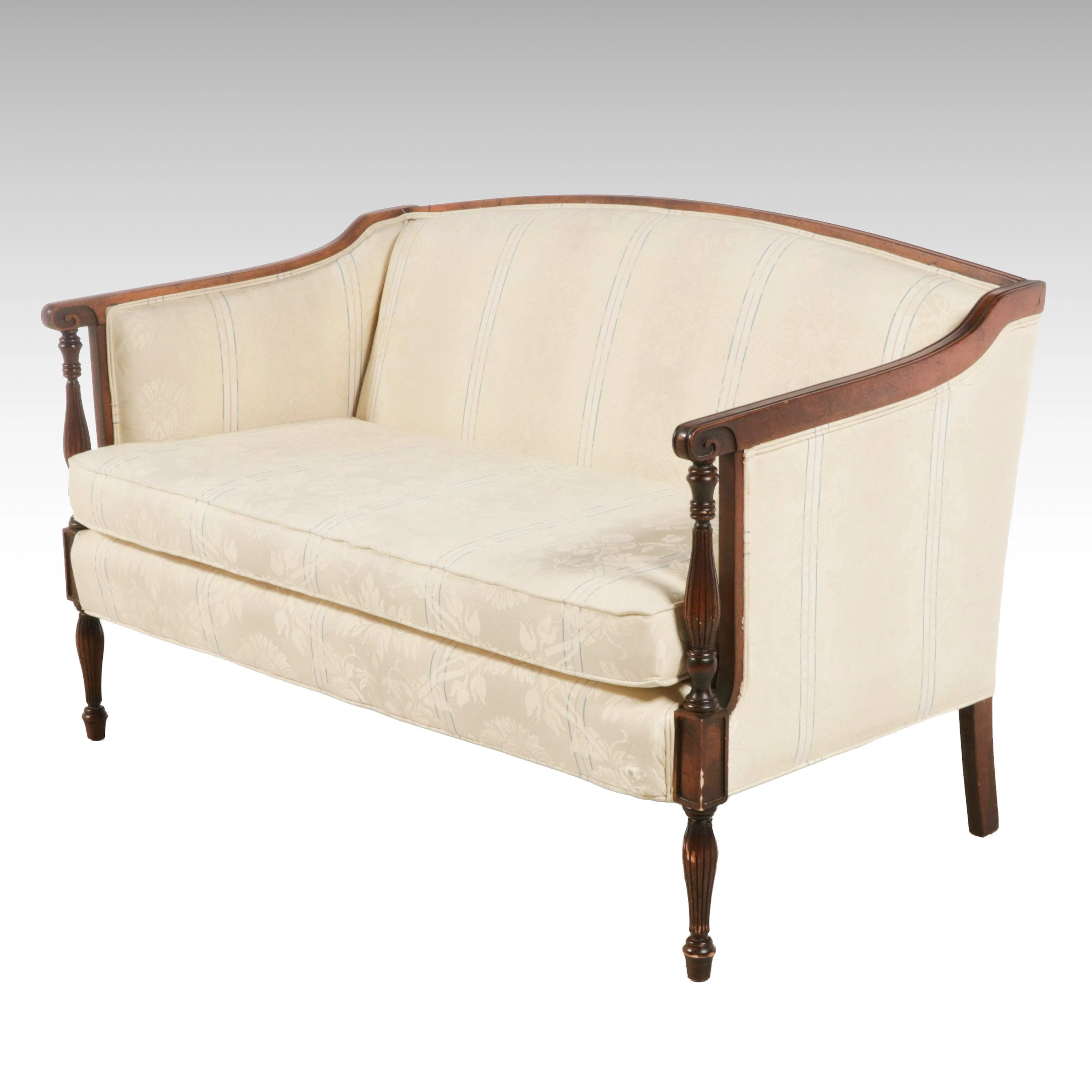 Fairington Furniture Federal Style Upholstered Settee, Late 20th Century