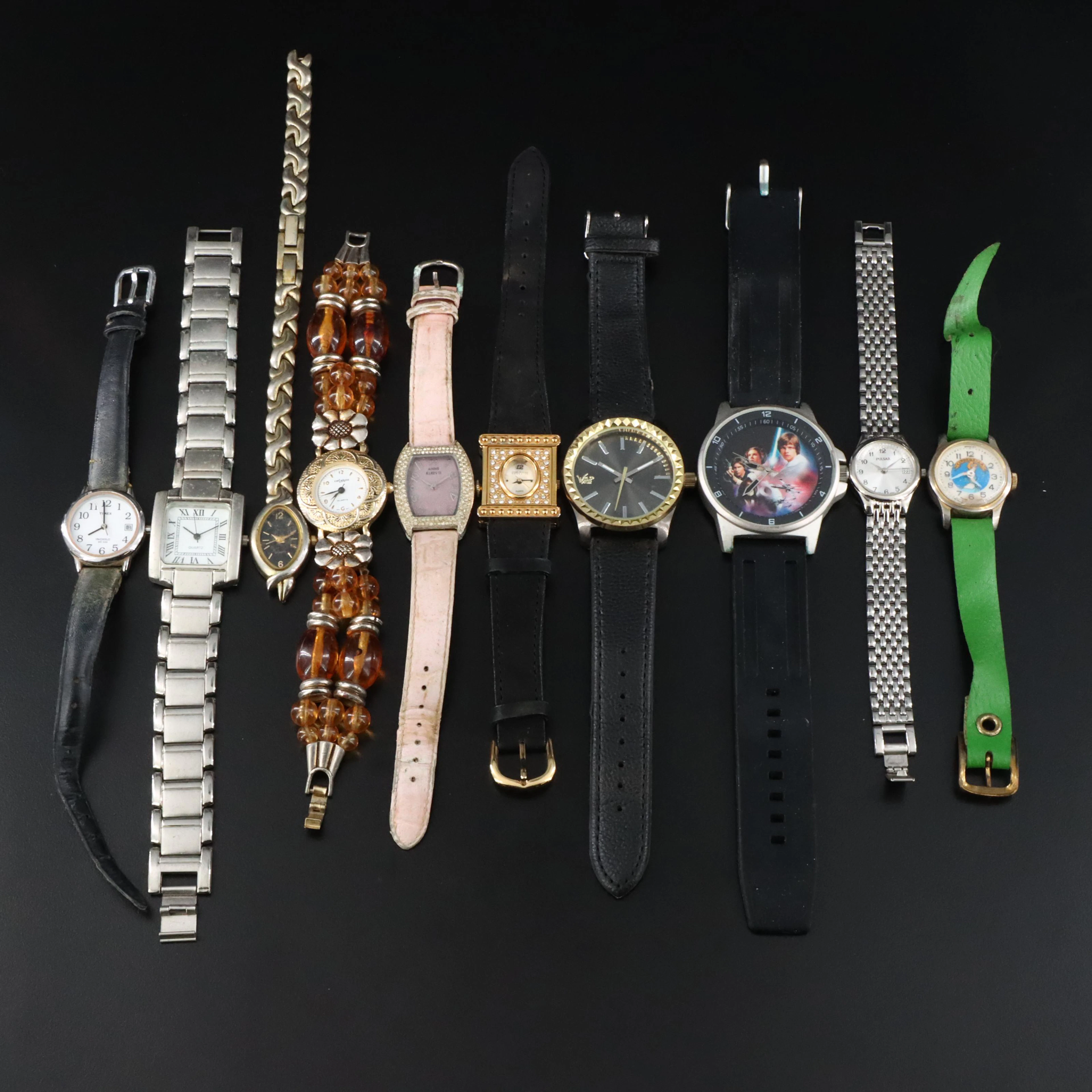 Collection of Quartz and Stem Wind Watches Featuring Kenneth Cole and Pulsar