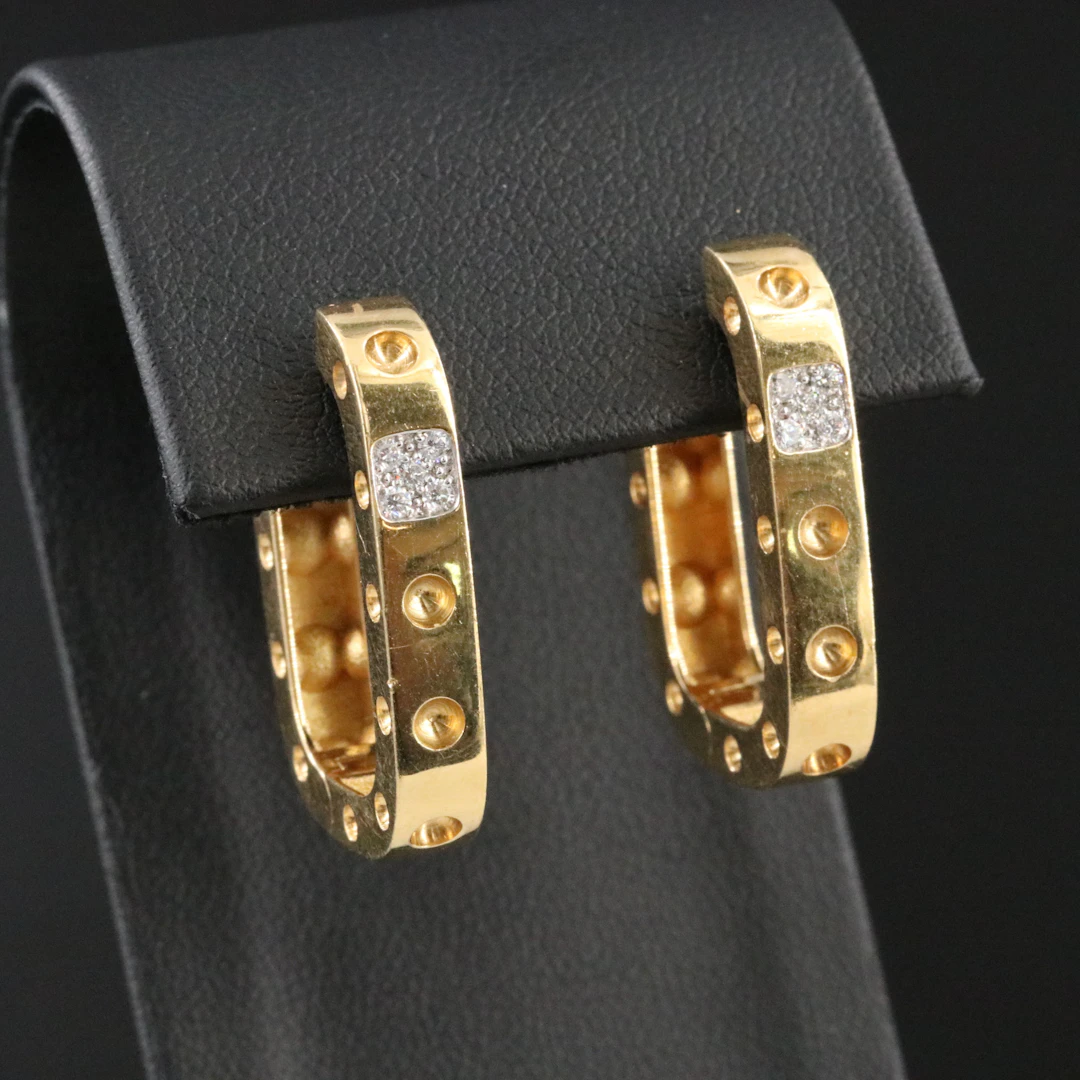 Roberto Coin Pois Moi 18K Diamond Earrings