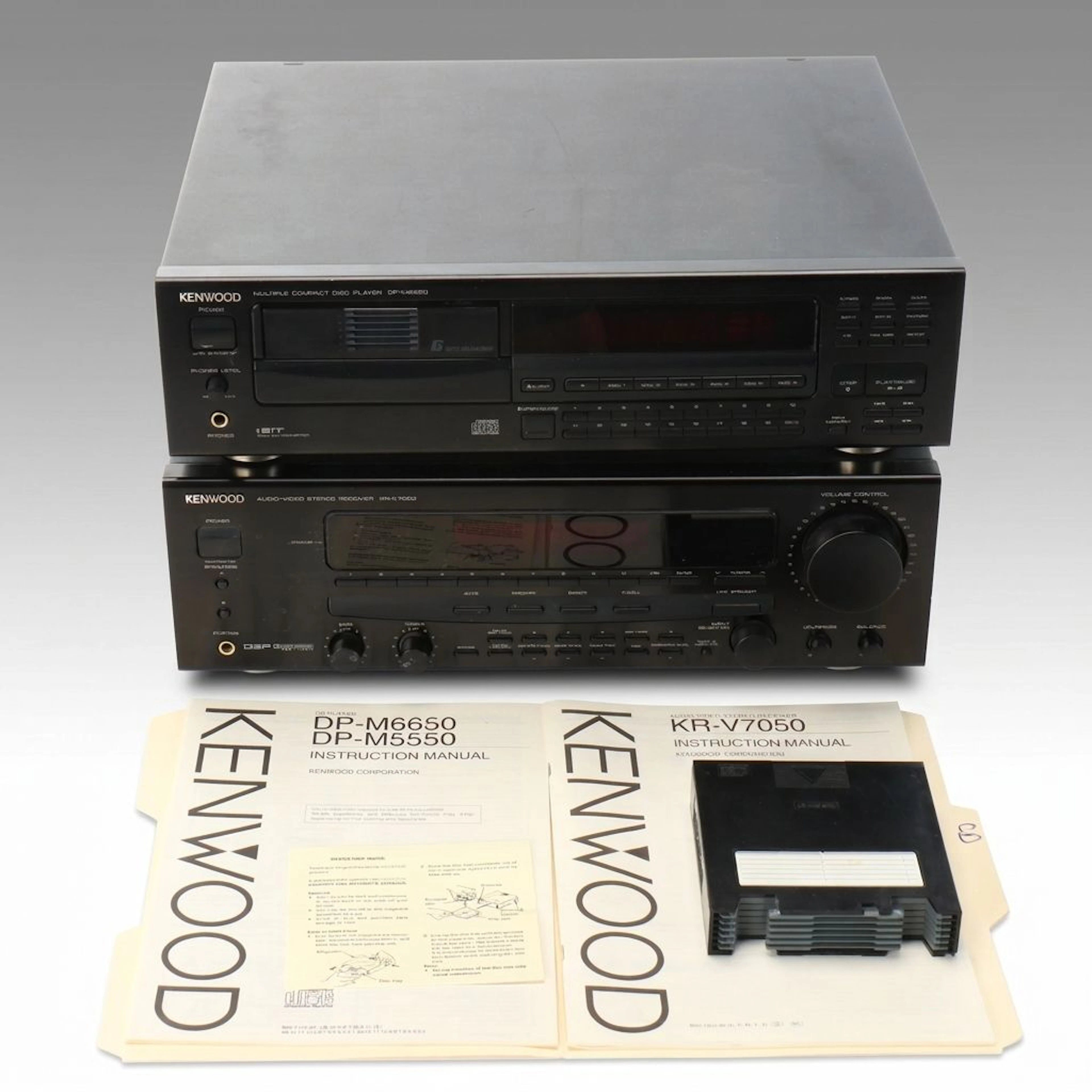 Kenwood KR-V7050 Receiver and DP-M6650 CD Player with Manuals