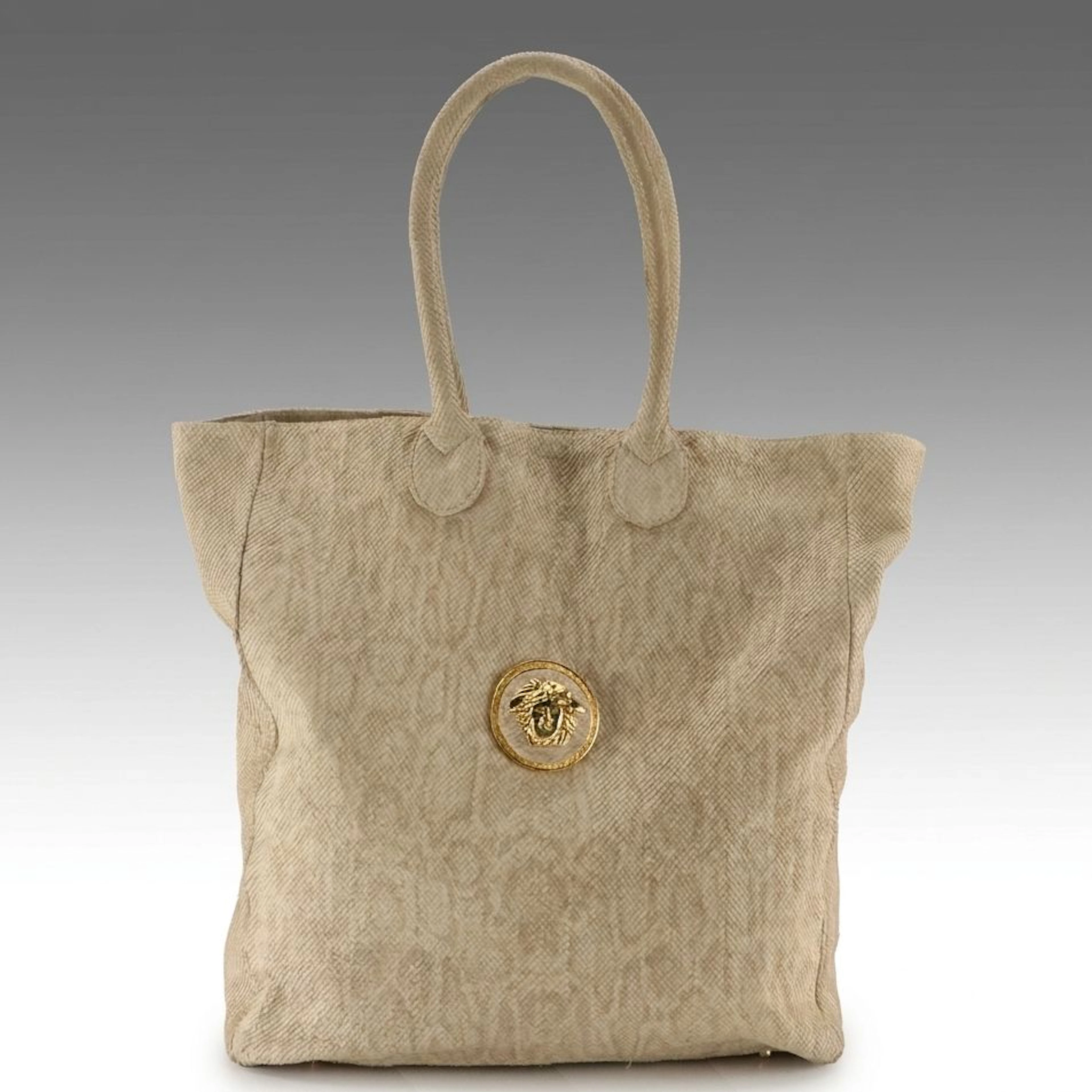 Gianni Versace Medusa Tote Bag in Python Snakeskin