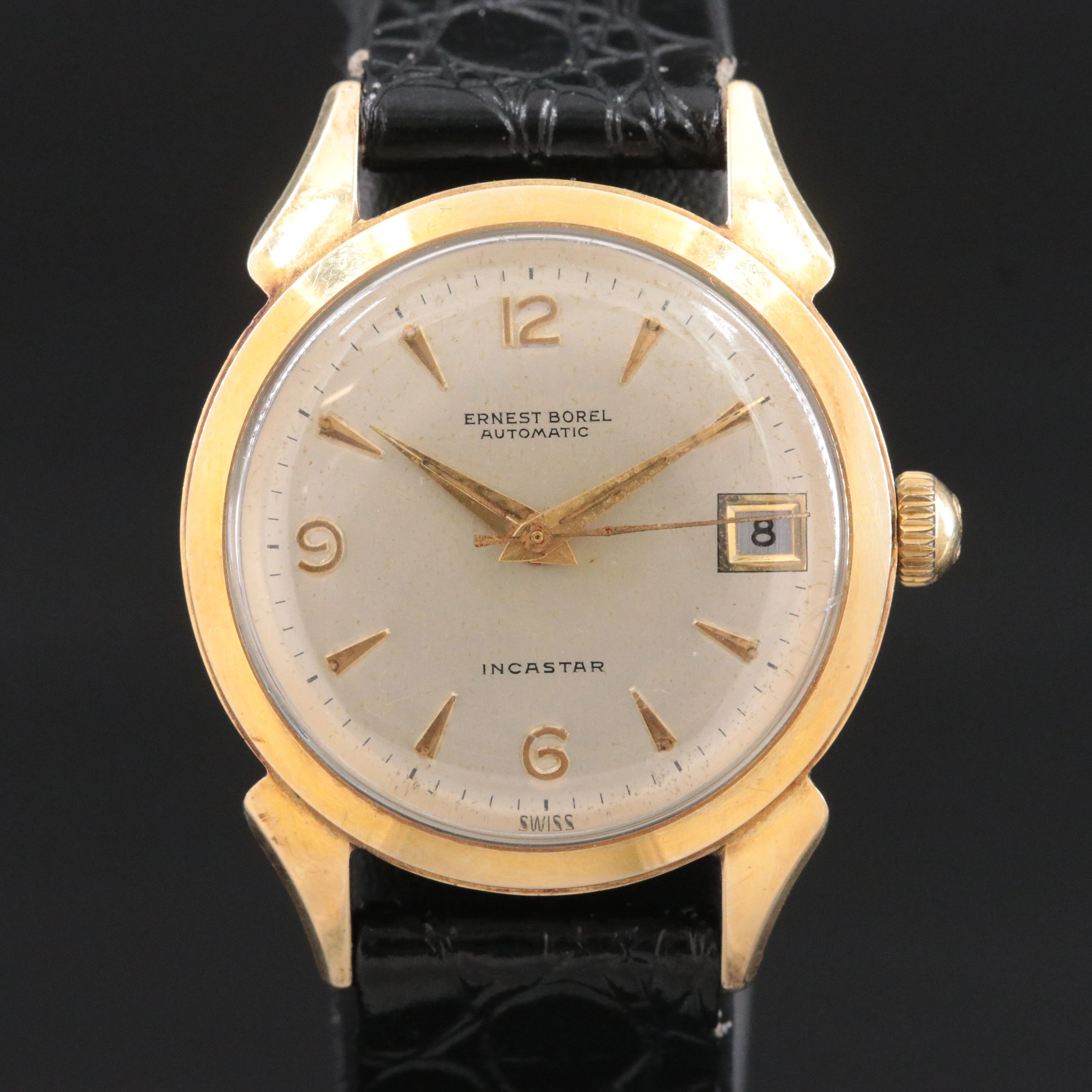 Vintage Ernest Borel Incastar Swiss Automatic "Bidynator" Date Watch