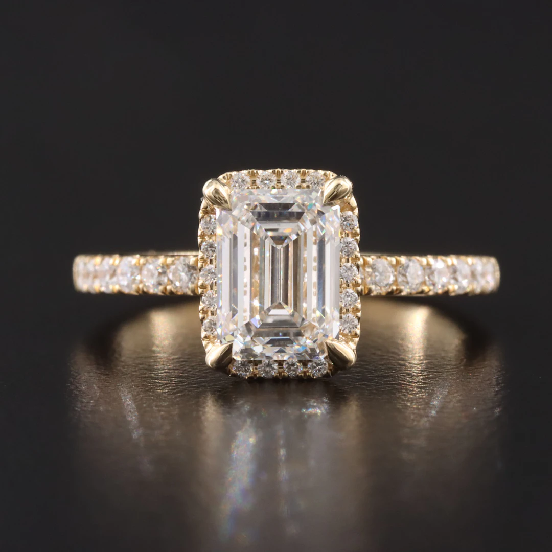 14K 2.00 CTW Lab Grown Diamond Ring with Halo and IGI Report