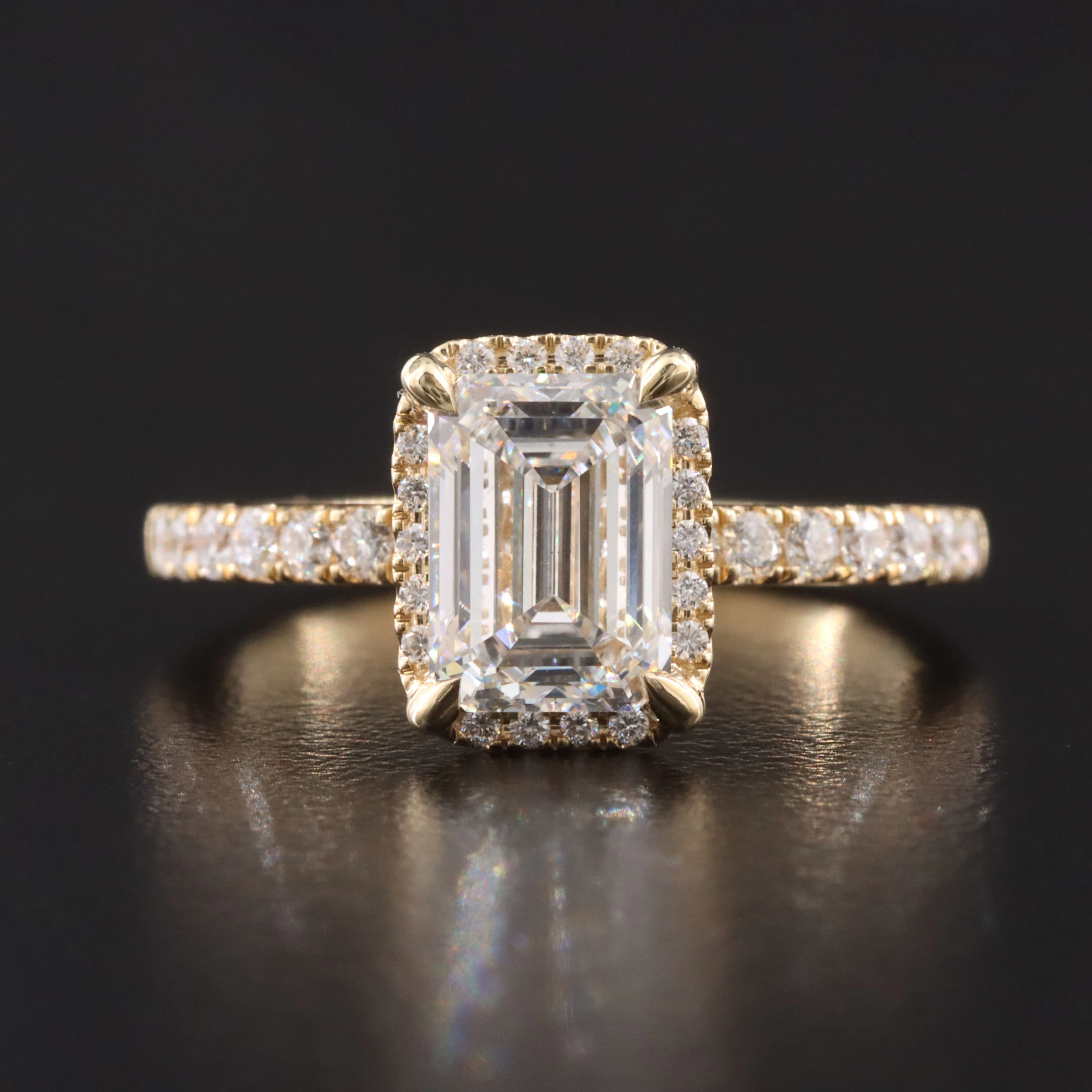 14K 2.00 CTW Lab Grown Diamond Ring with Halo and IGI Report