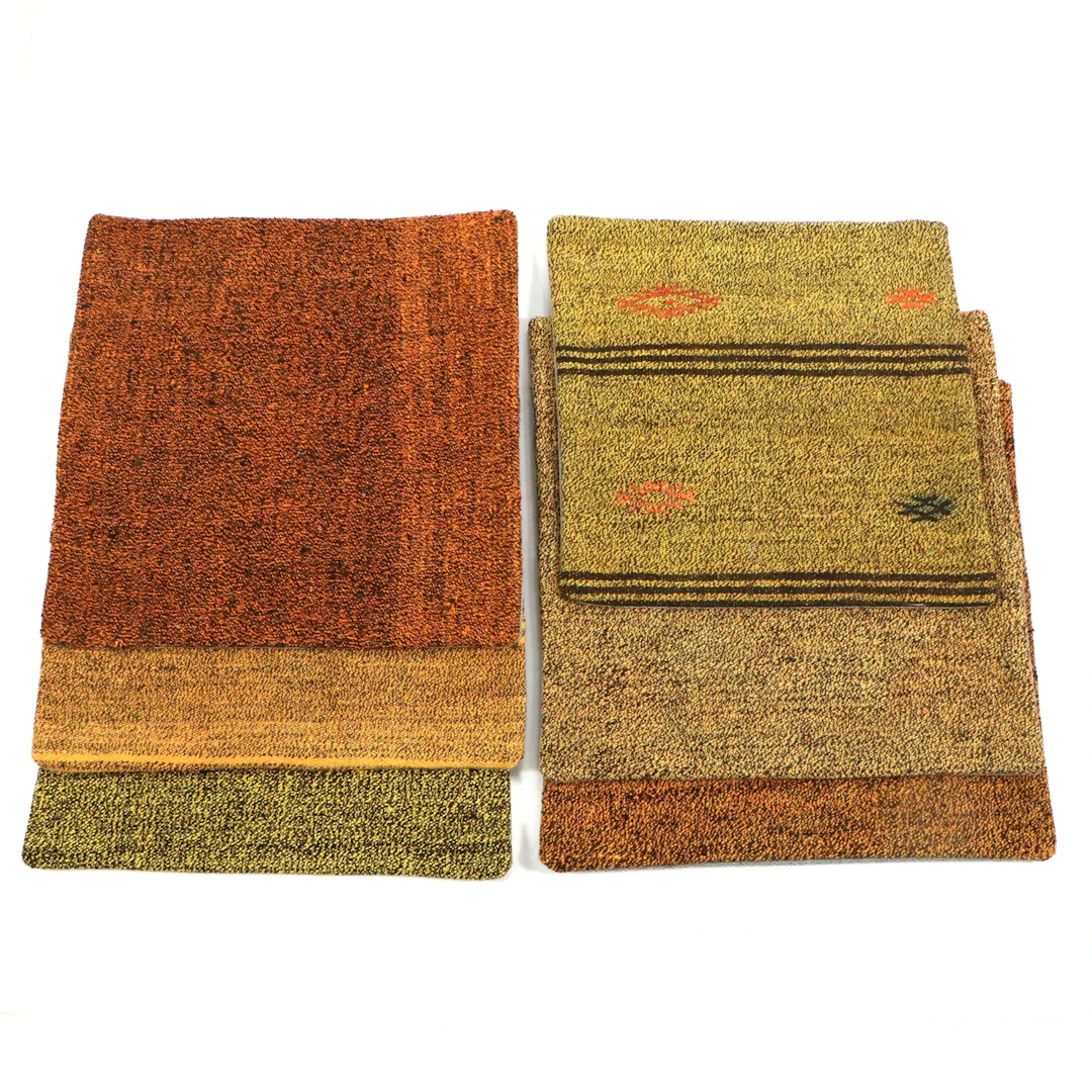 Turkish Overdyed Handwoven Rug Faced Pillow Covers