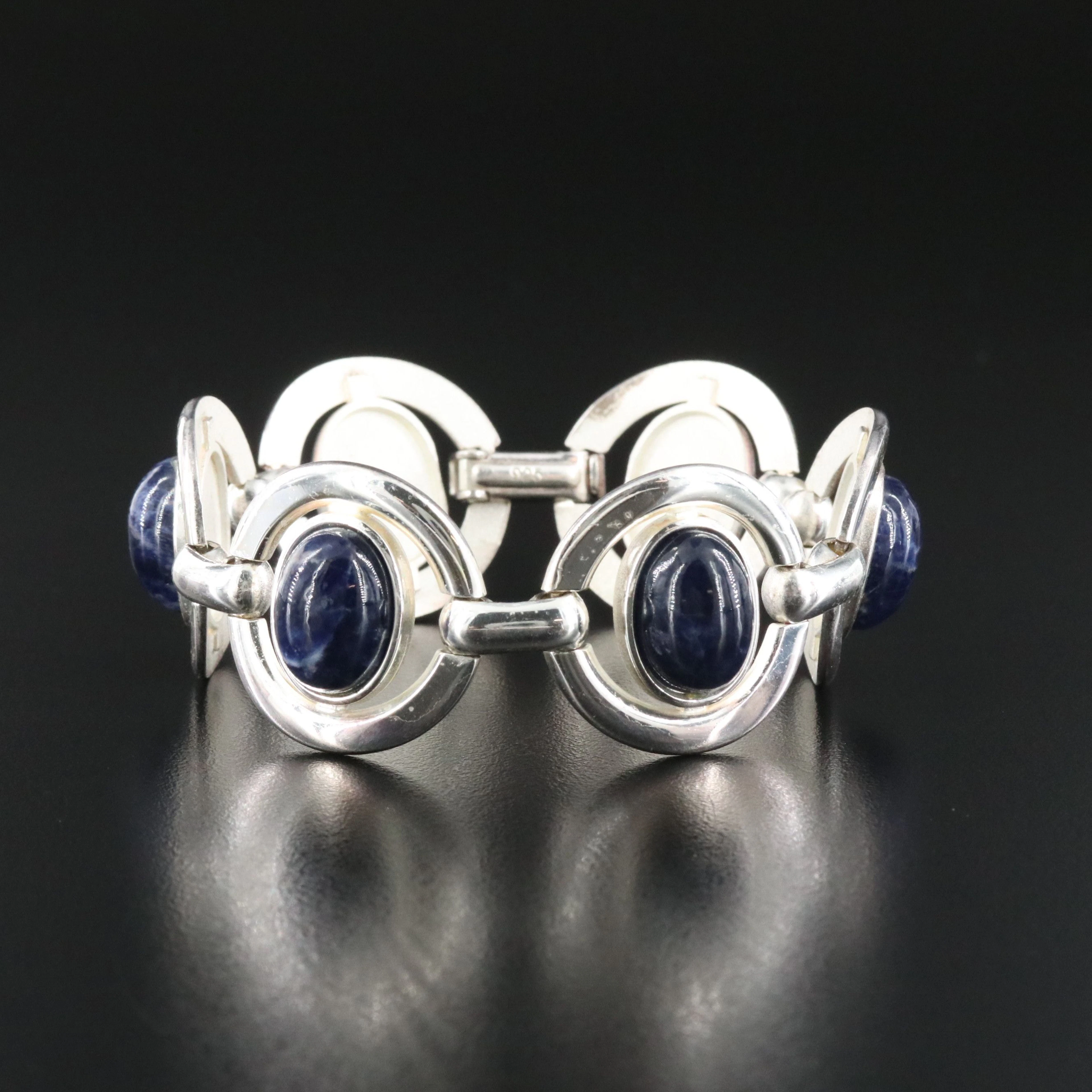 Sterling Sodalite Link Bracelet
