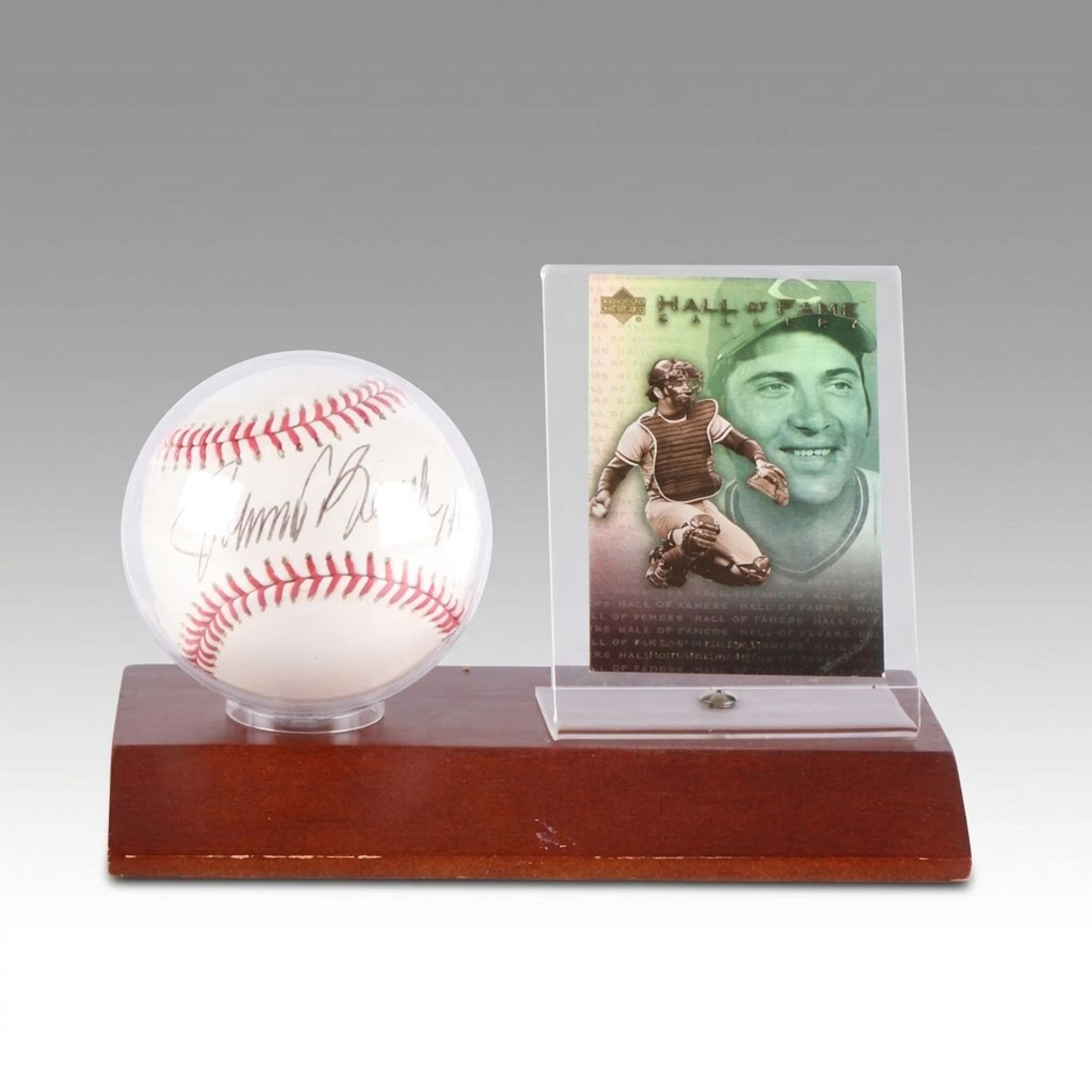 Johnny Bench Signed Rawlings Official MLB Baseball with Display, Beckett