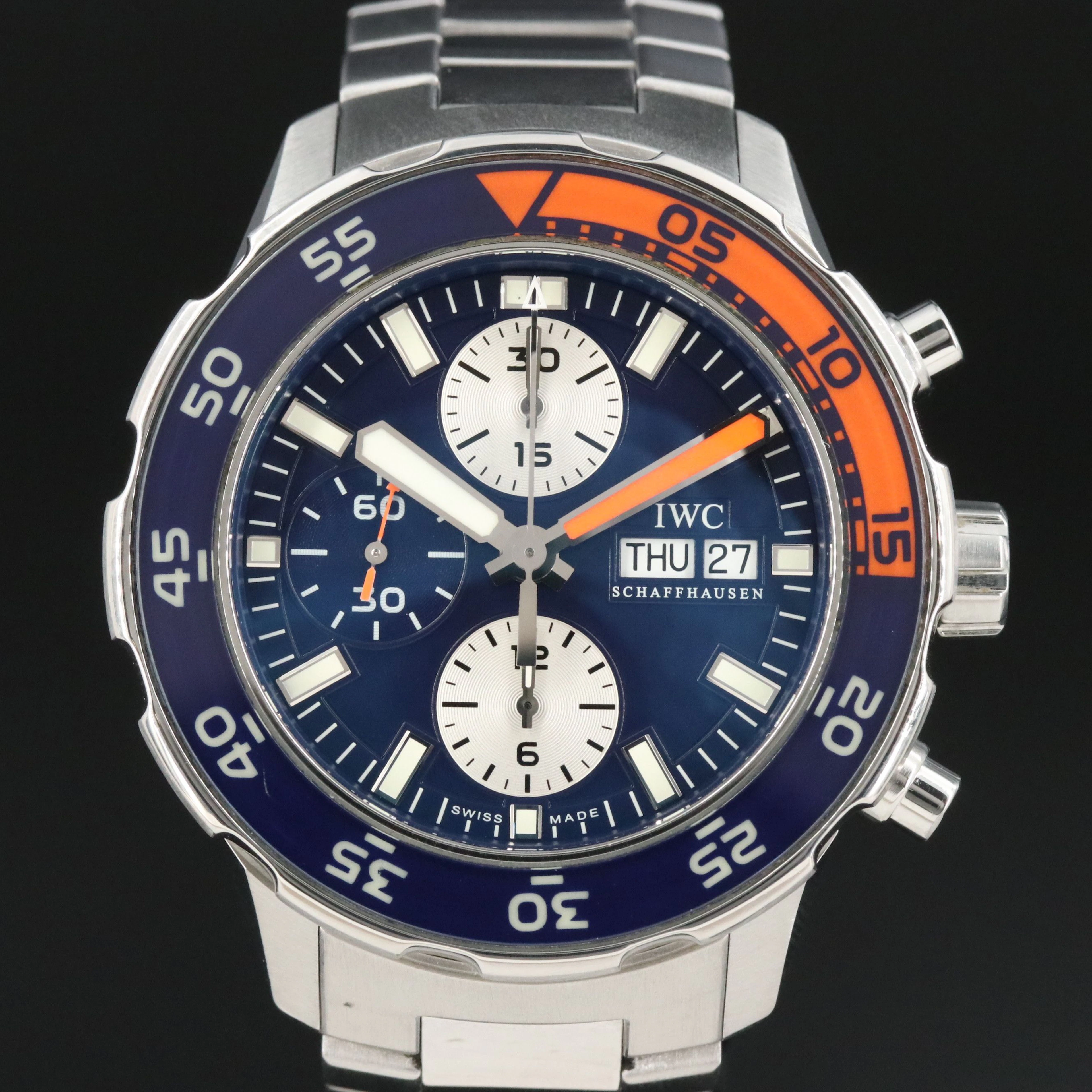 IWC Aquatimer Chronograph 44mm Blue/Orange Steel Automatic Watch IW376703